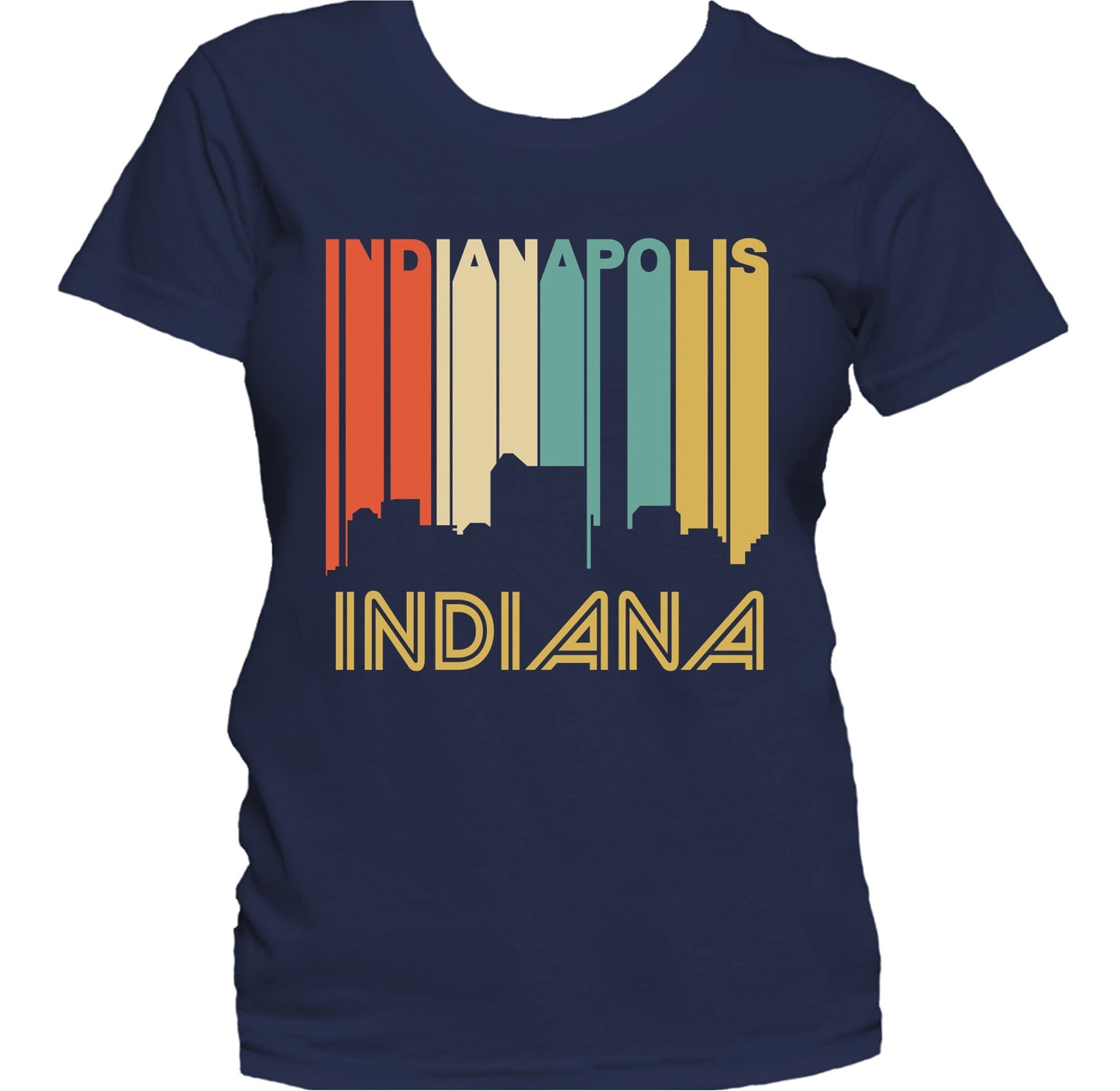 Retro 1970's Style Indianapolis Indiana Skyline Women's T-Shirt