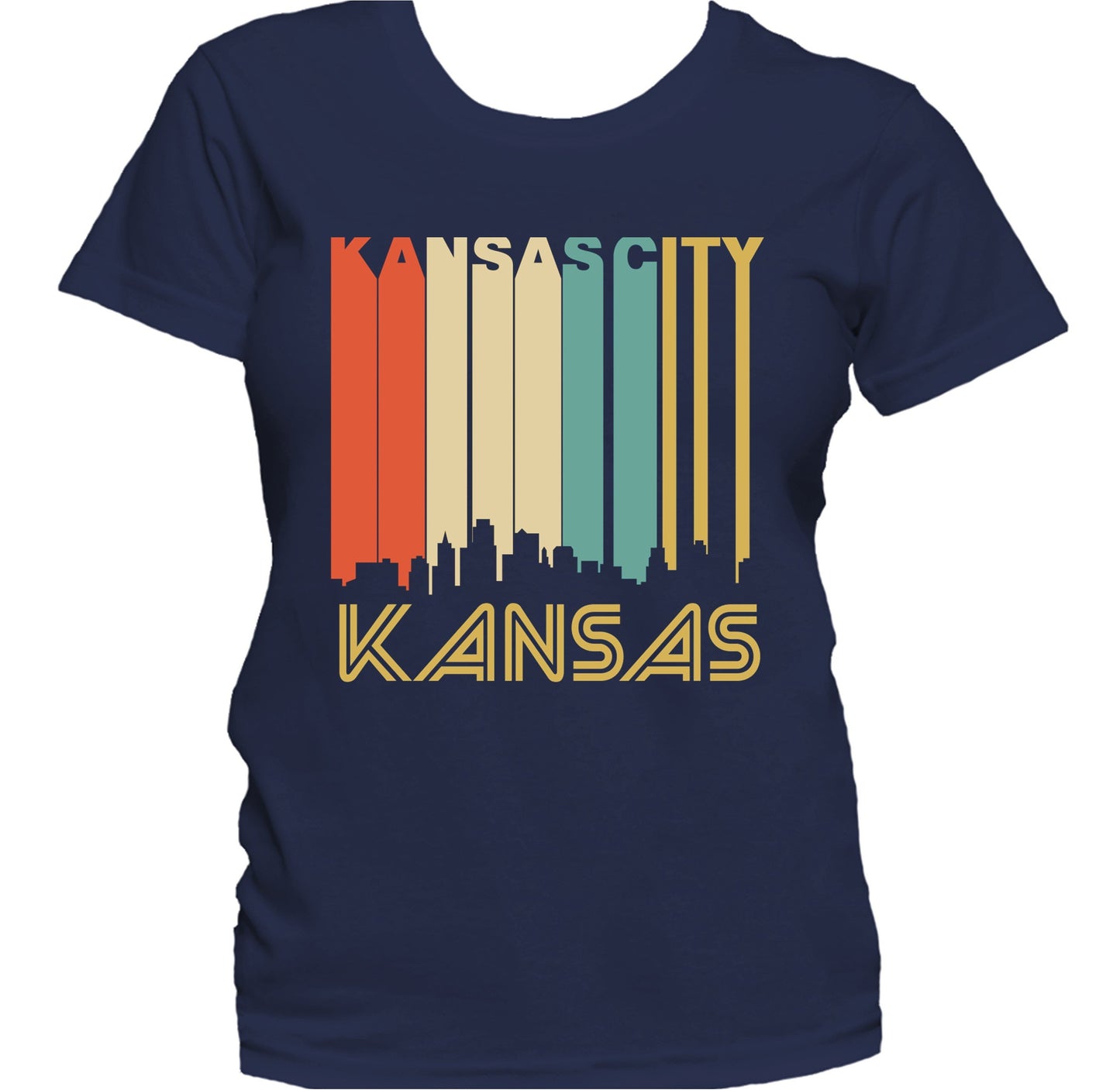 Retro 1970's Style Kansas City Kansas Skyline Women's T-Shirt