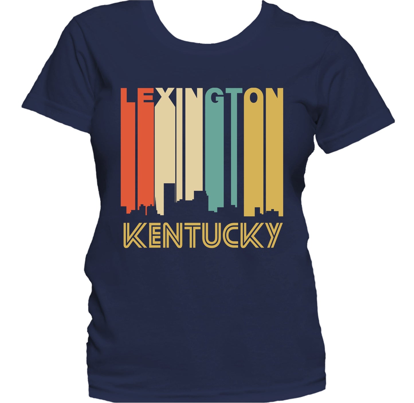 Retro 1970's Style Lexington Kentucky Skyline Women's T-Shirt