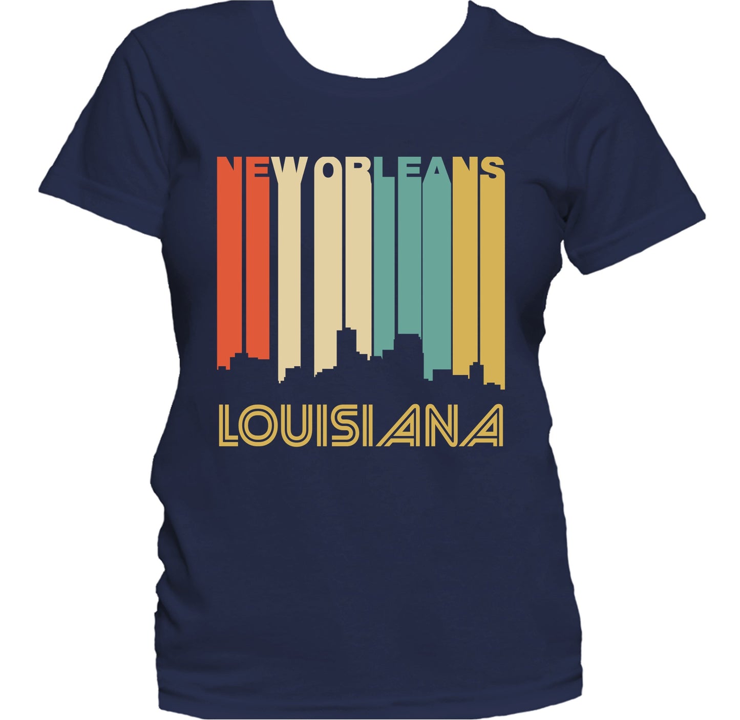 Retro 1970's Style New Orleans Louisiana Skyline Women's T-Shirt