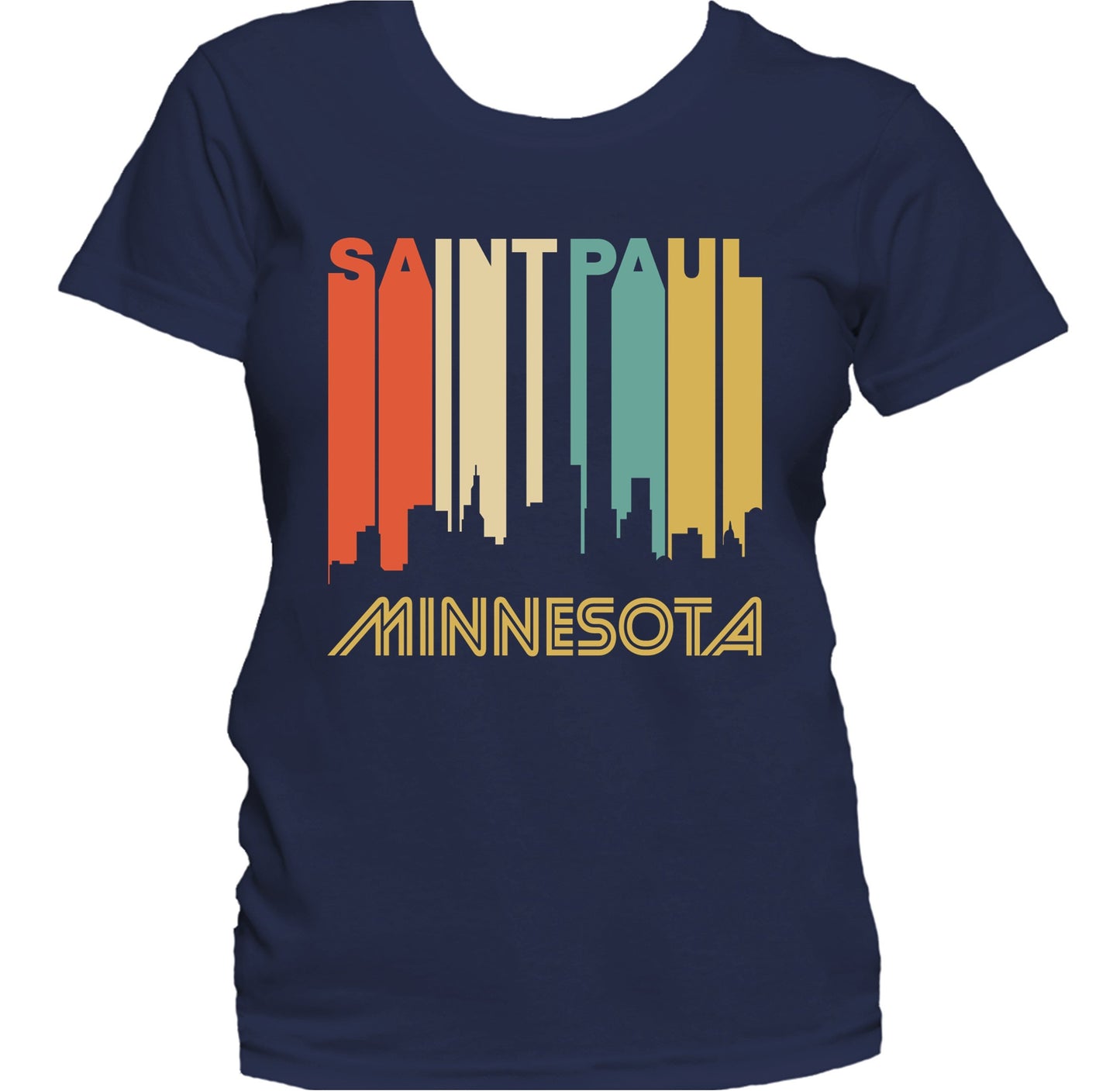 Retro 1970's Style Saint Paul Minnesota Skyline Women's T-Shirt