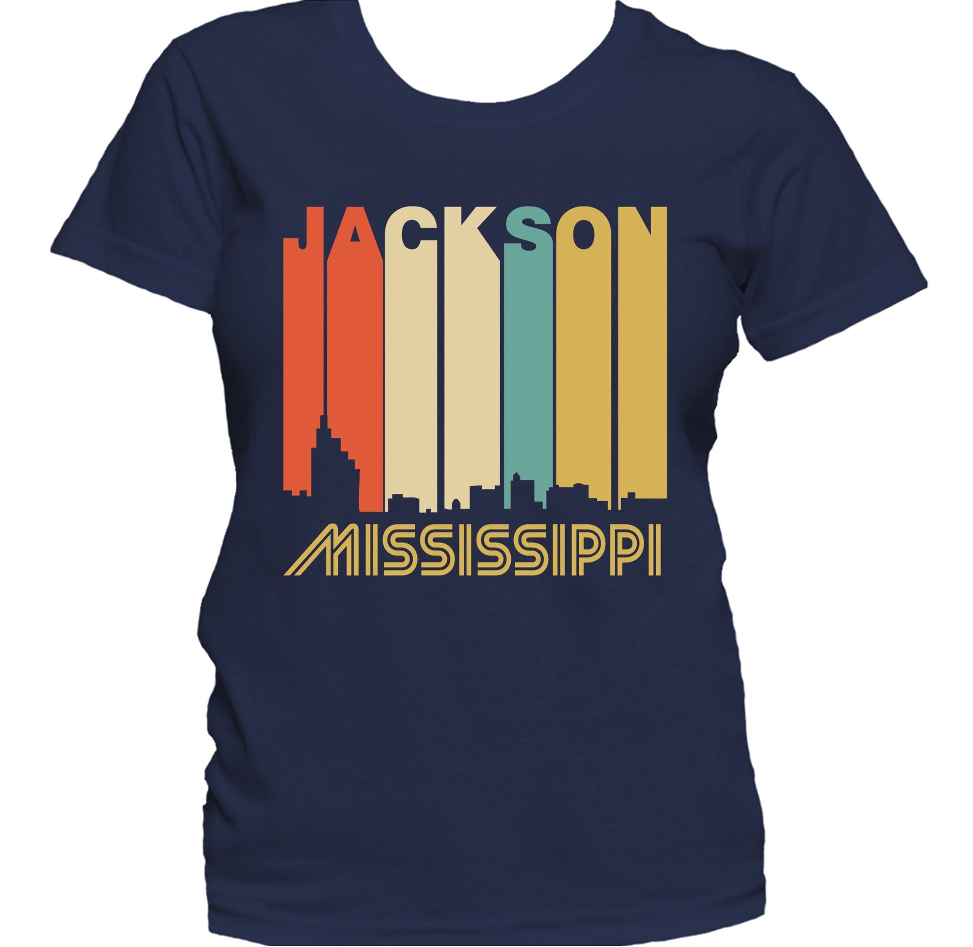 Retro 1970's Style Jackson Mississippi Skyline Women's T-Shirt