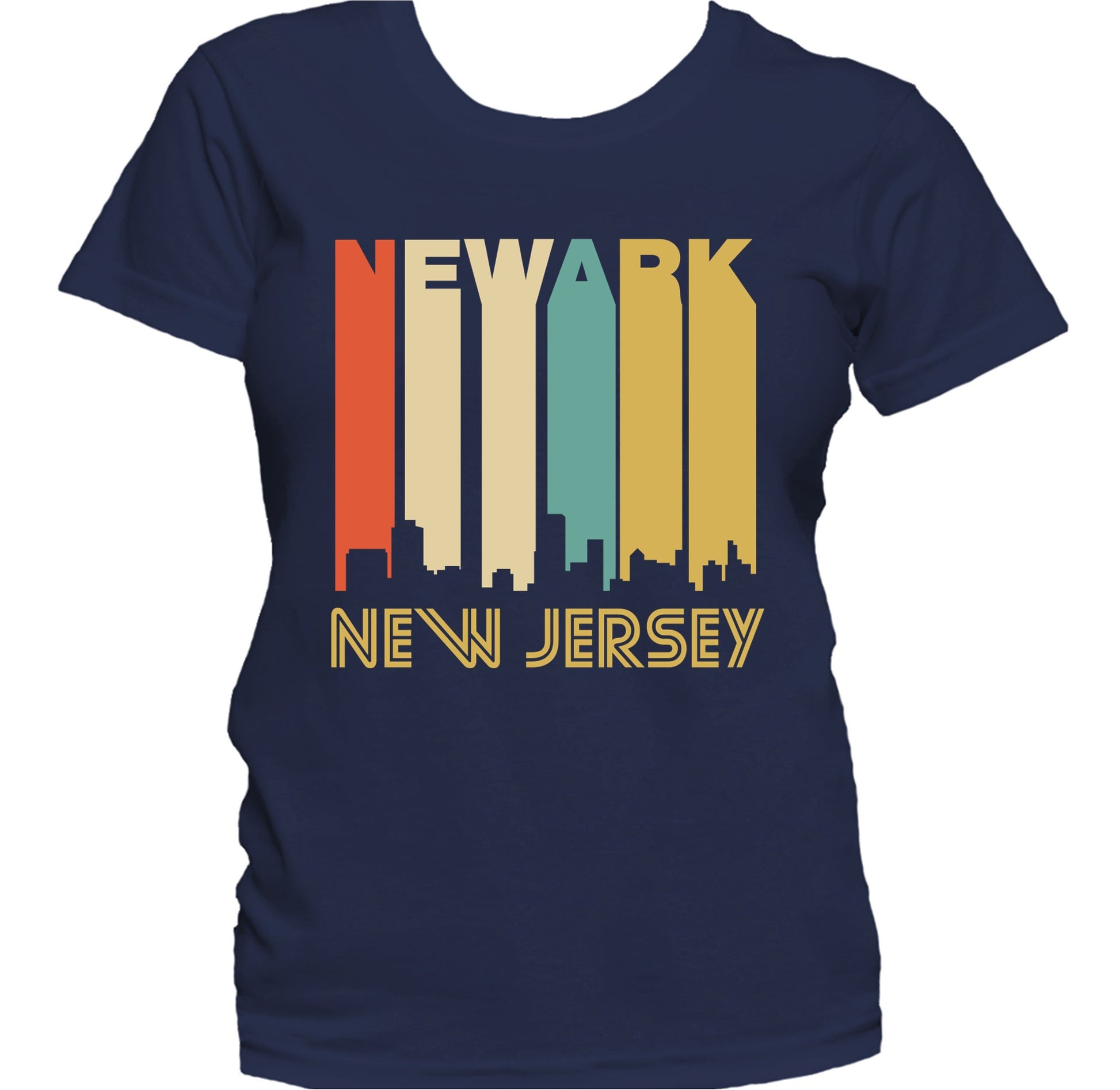 Retro 1970's Style Newark New Jersey Skyline Women's T-Shirt