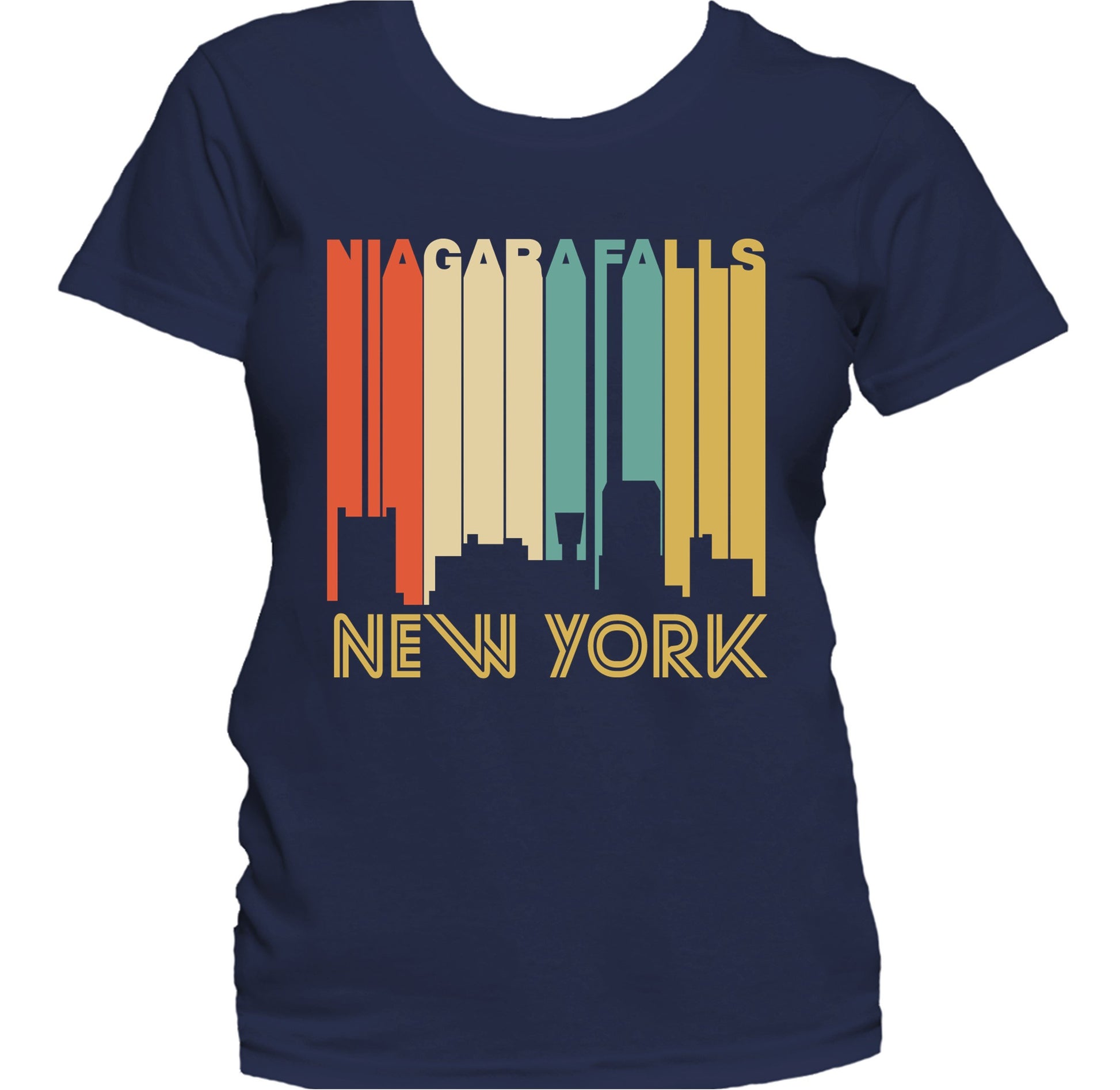 Retro 1970's Style Niagara Falls New York Skyline Women's T-Shirt