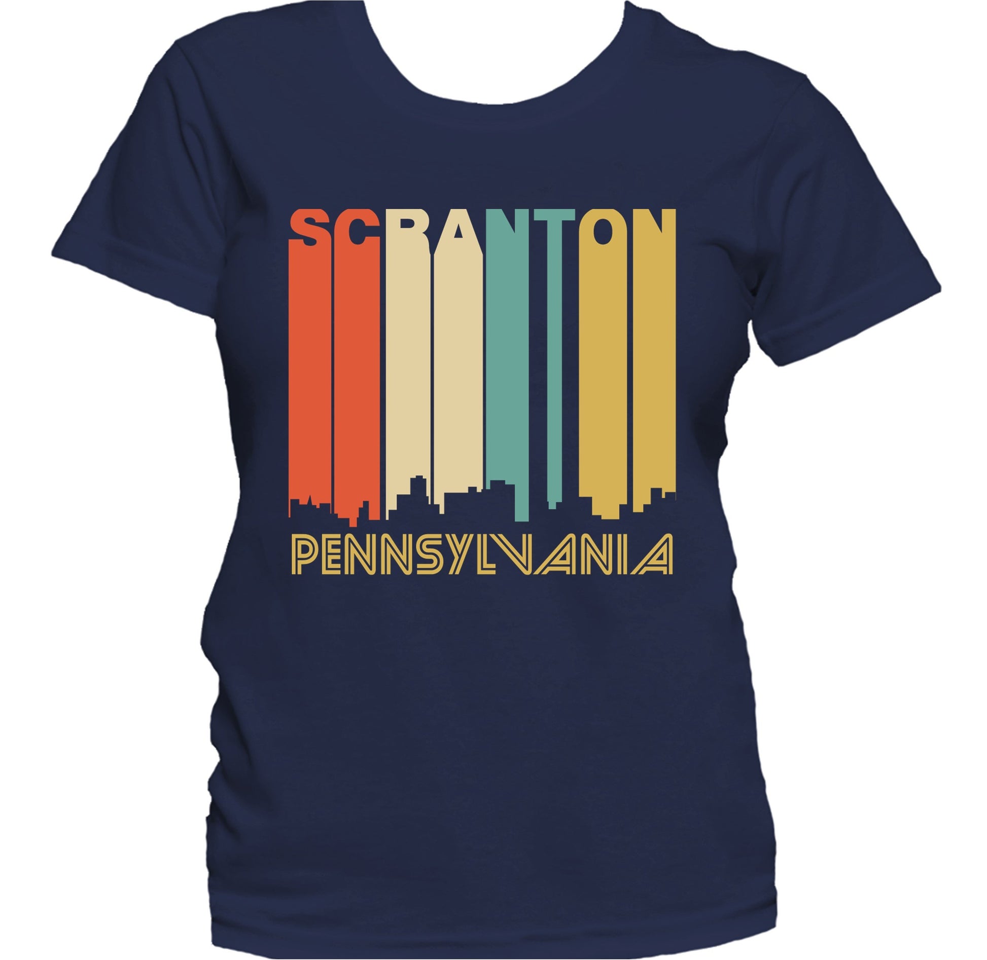 Retro 1970's Style Scranton Pennsylvania Skyline Women's T-Shirt