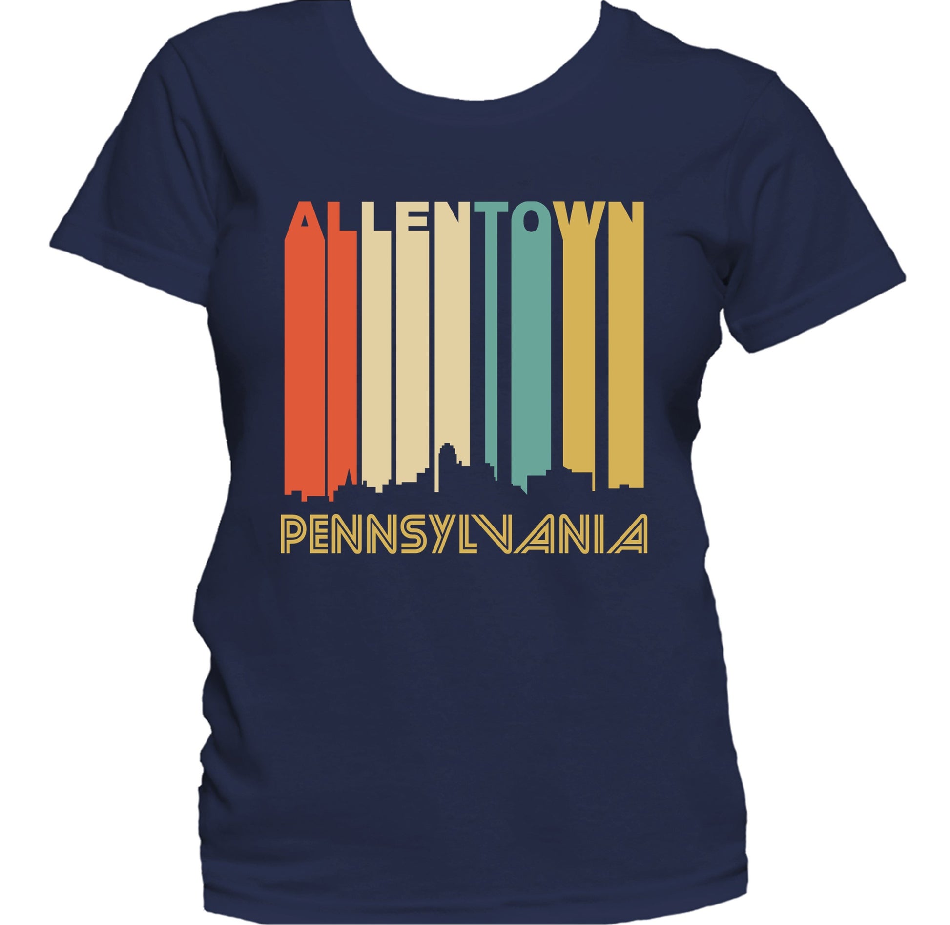 Retro 1970's Style Allentown Pennsylvania Skyline Women's T-Shirt