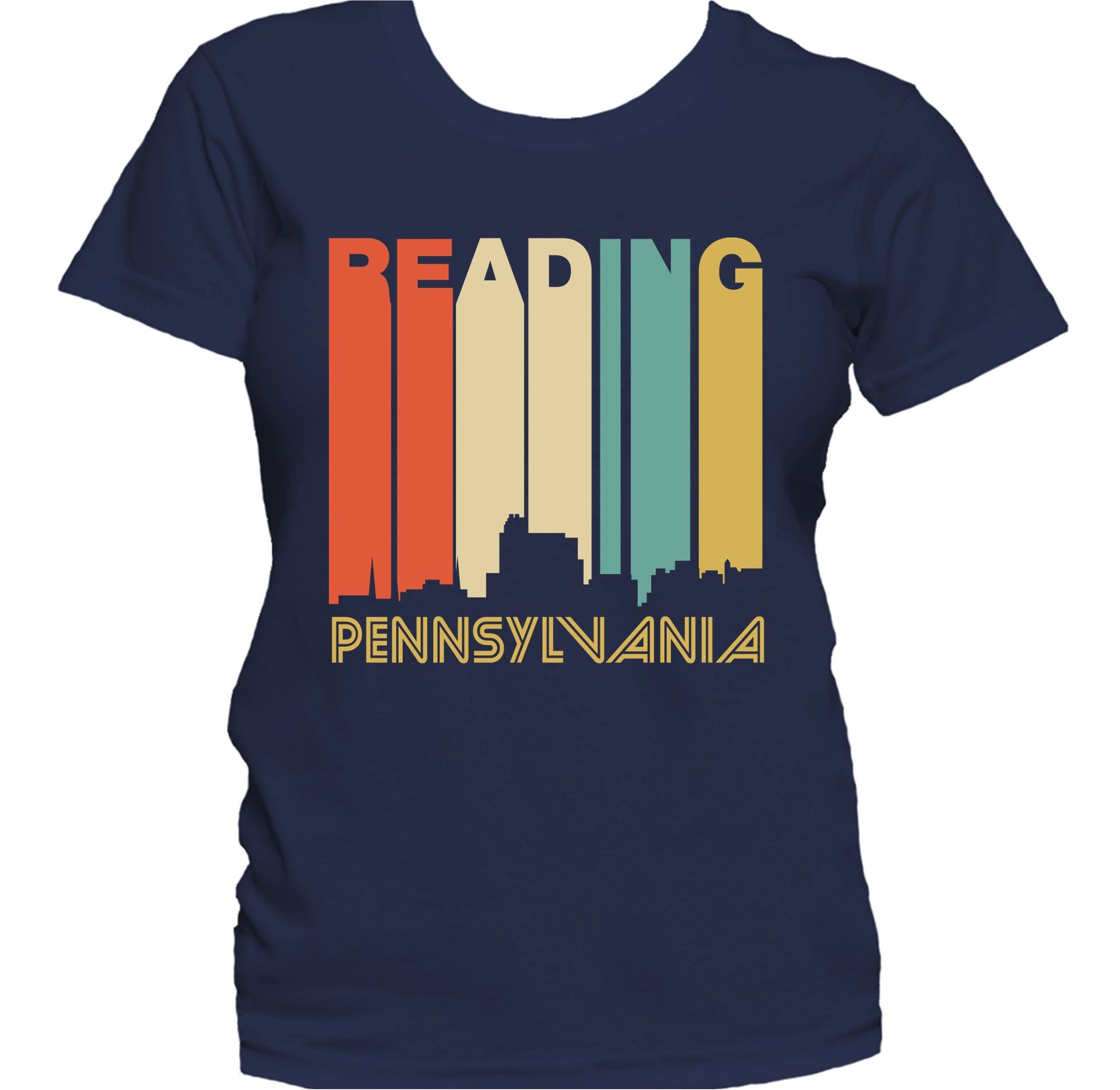 Retro 1970's Style Reading Pennsylvania Skyline Women's T-Shirt