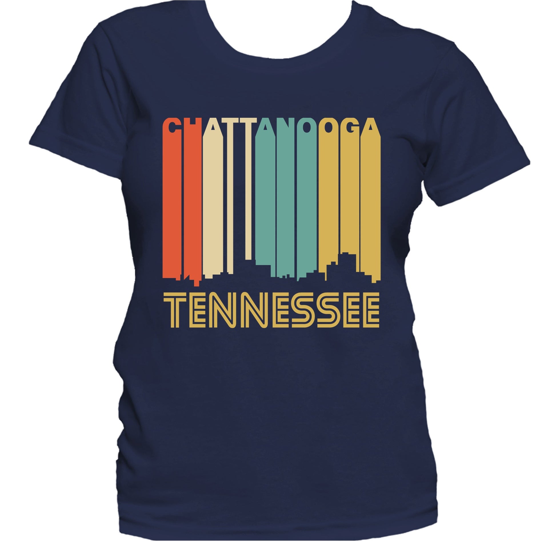 Retro 1970's Style Chattanooga Tennessee Skyline Women's T-Shirt
