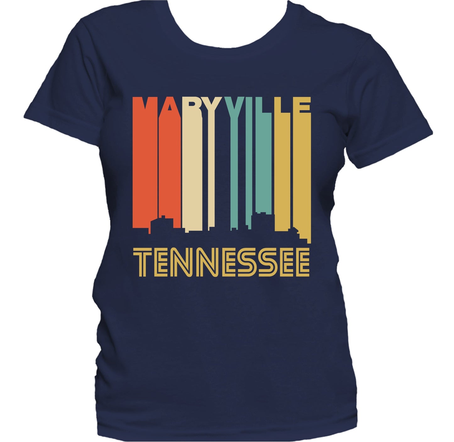 Retro 1970's Style Maryville Tennessee Skyline Women's T-Shirt