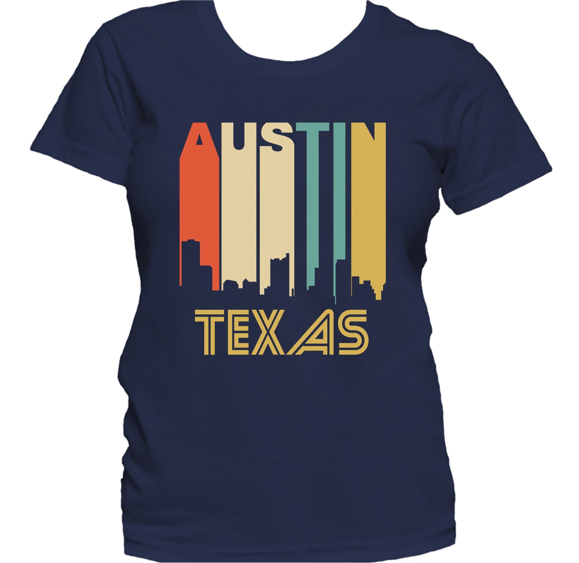 Retro 1970's Style Austin Texas Skyline Women's T-Shirt