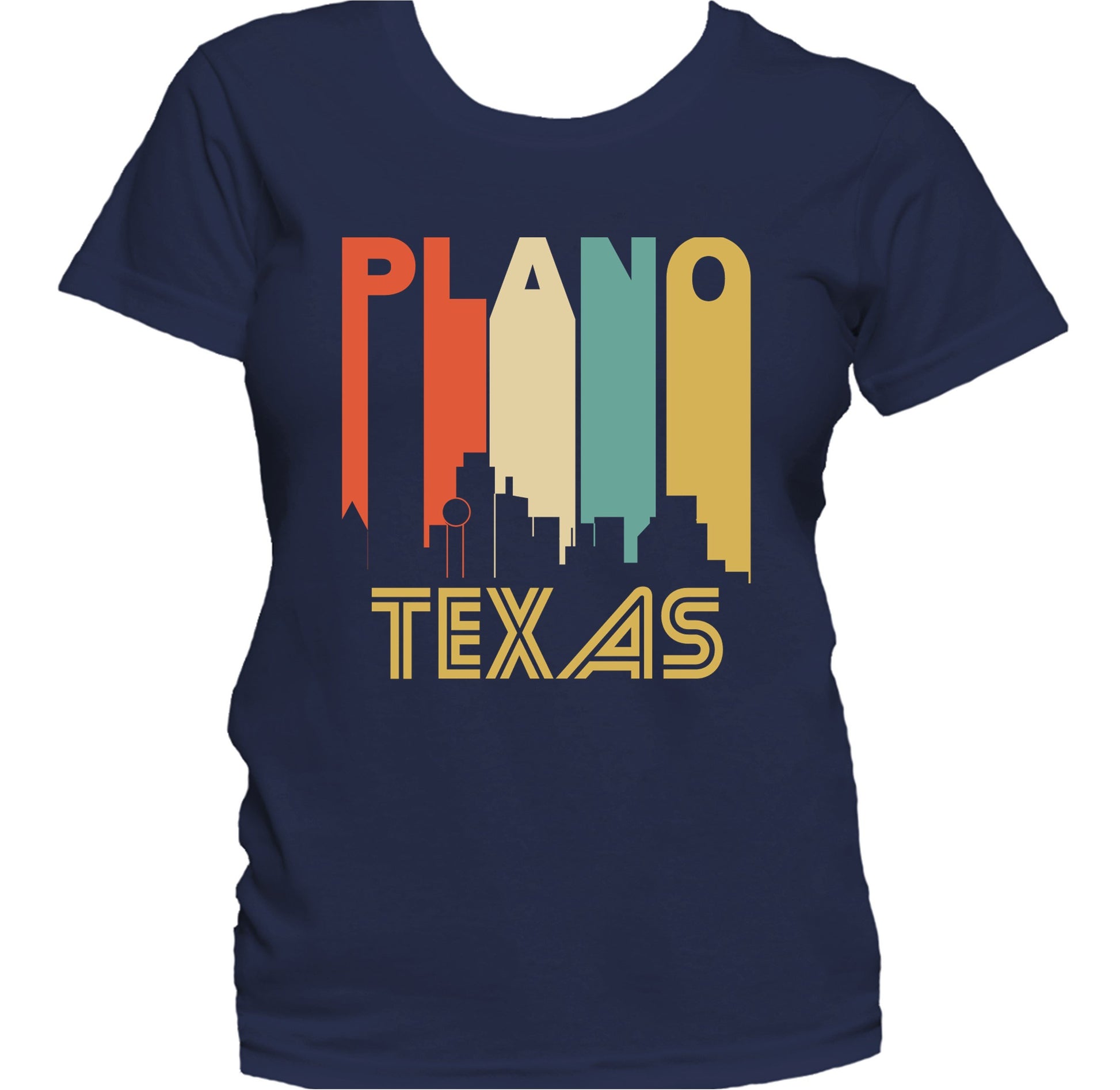 Retro 1970's Style Plano Texas Skyline Women's T-Shirt