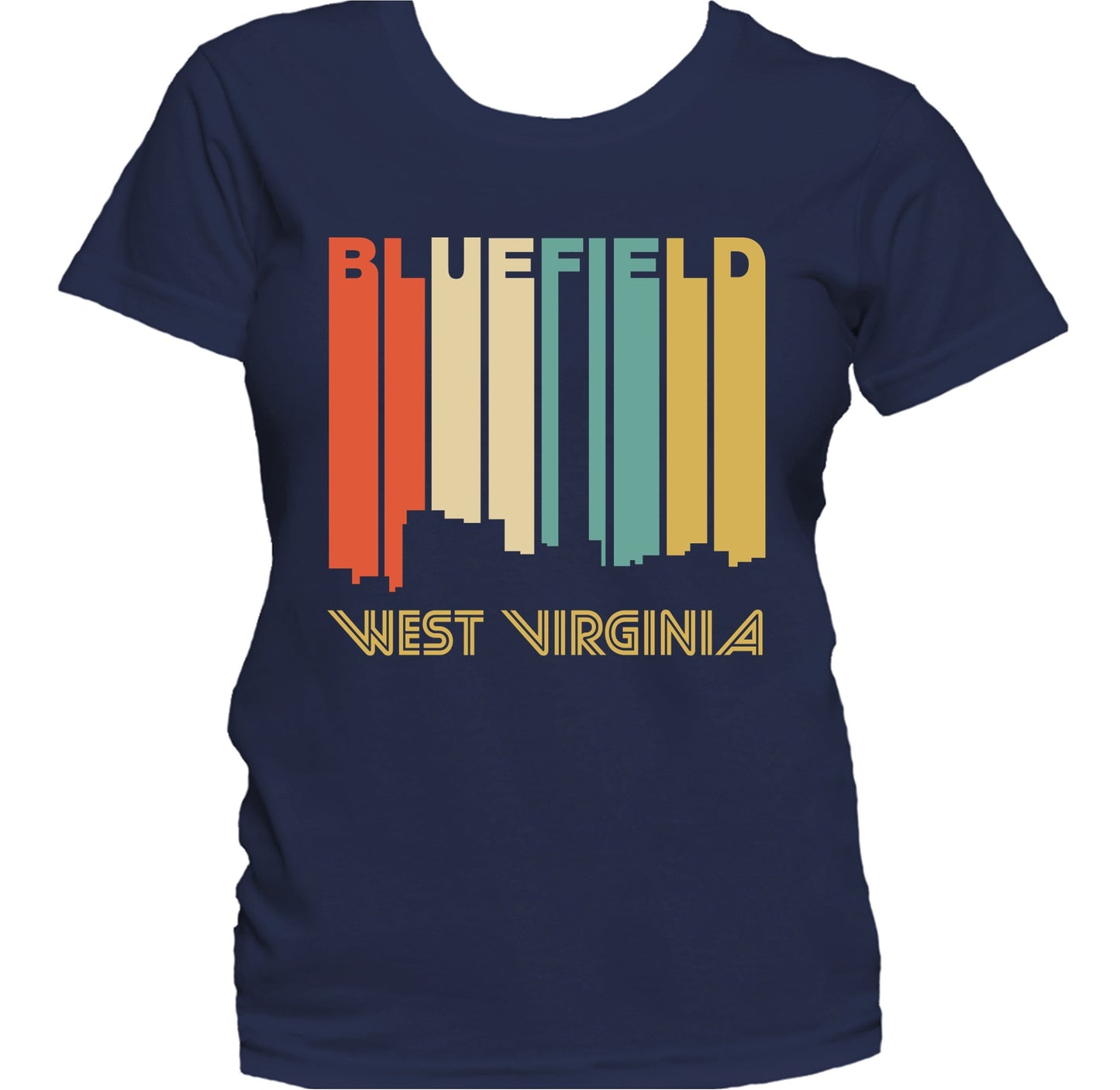 Retro 1970's Style Bluefield West Virginia Skyline Women's T-Shirt