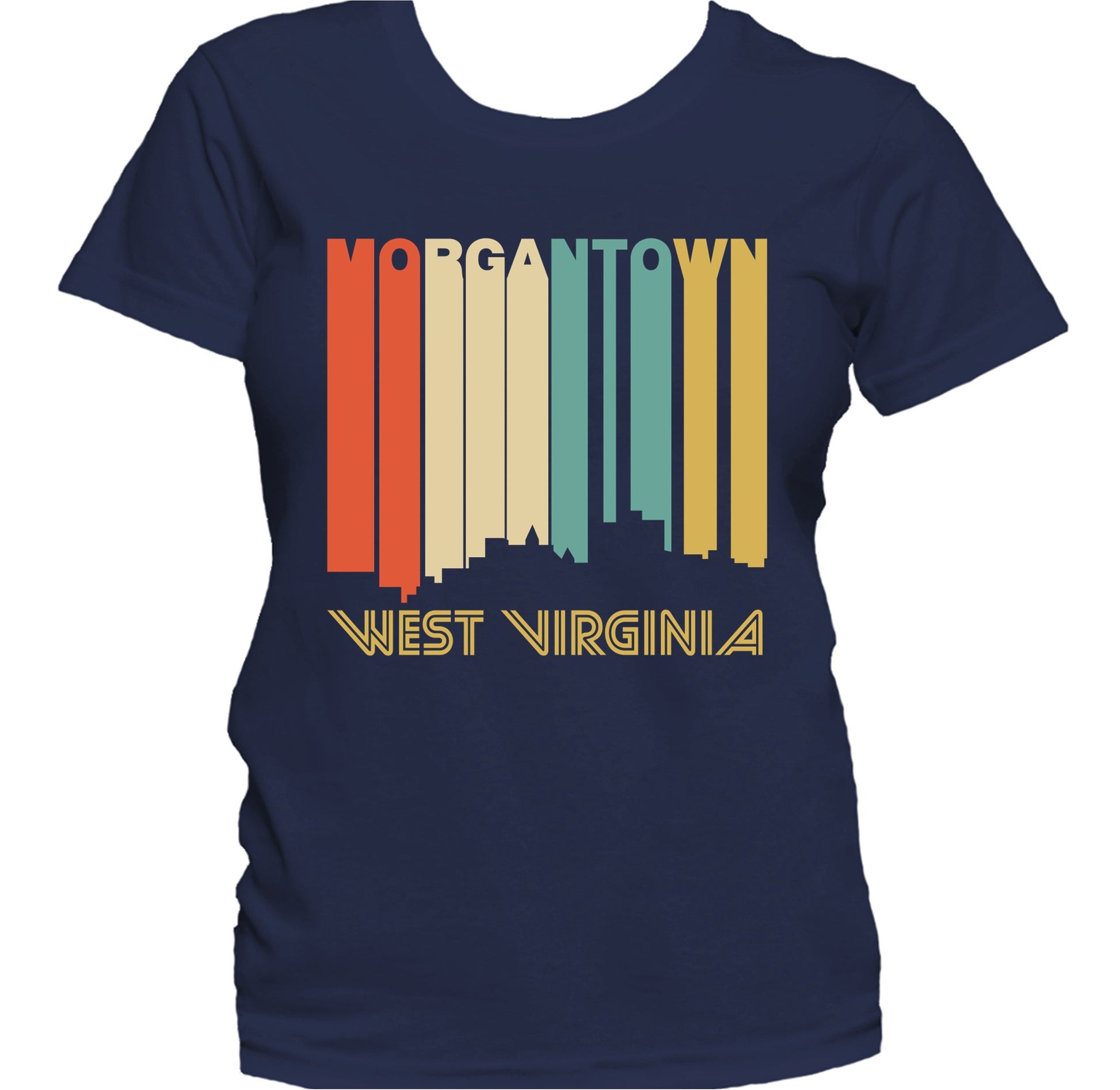 Retro 1970's Style Morgantown West Virginia Skyline Women's T-Shirt