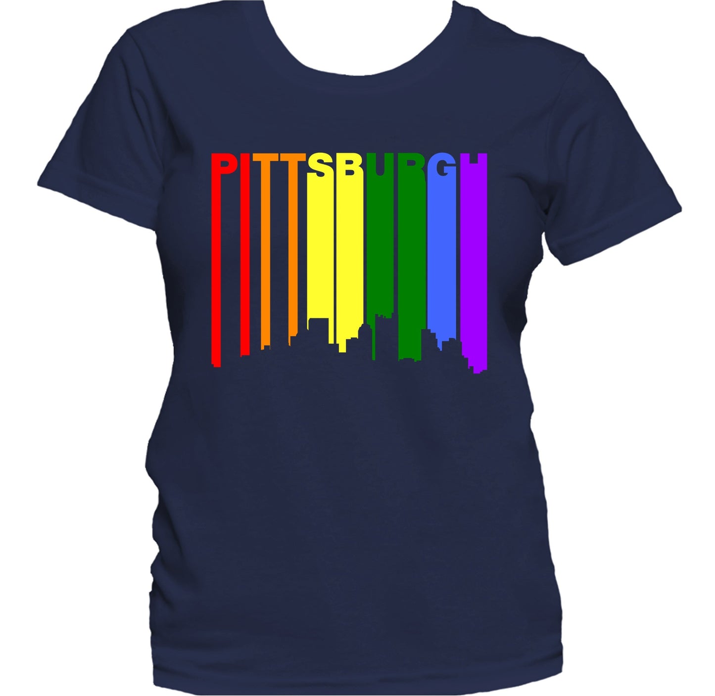 Pittsburgh Pennsylvania LGBTQ Gay Pride Skyline Women's T-Shirt