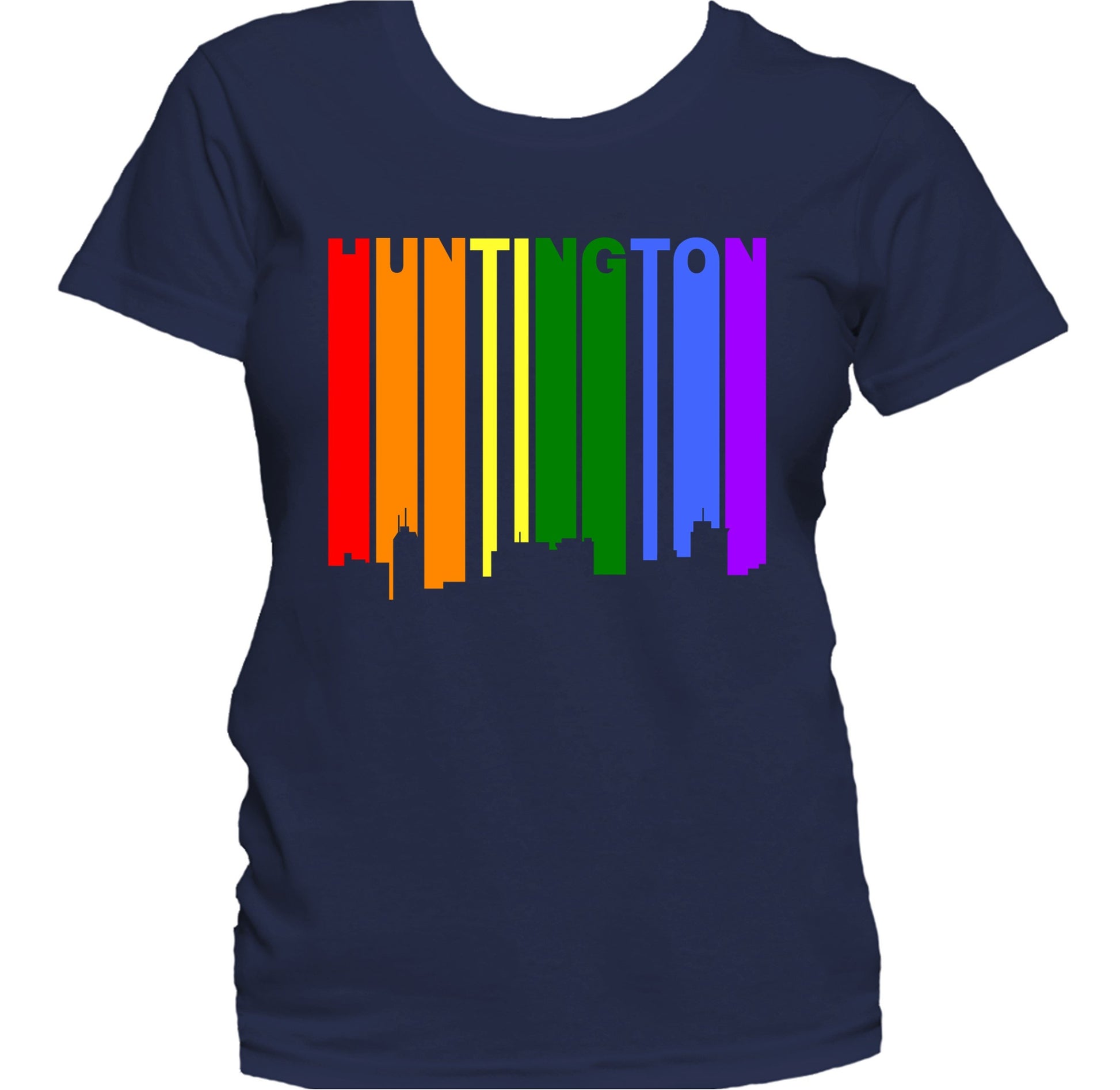Huntington West Virginia LGBTQ Gay Pride Skyline Women's T-Shirt