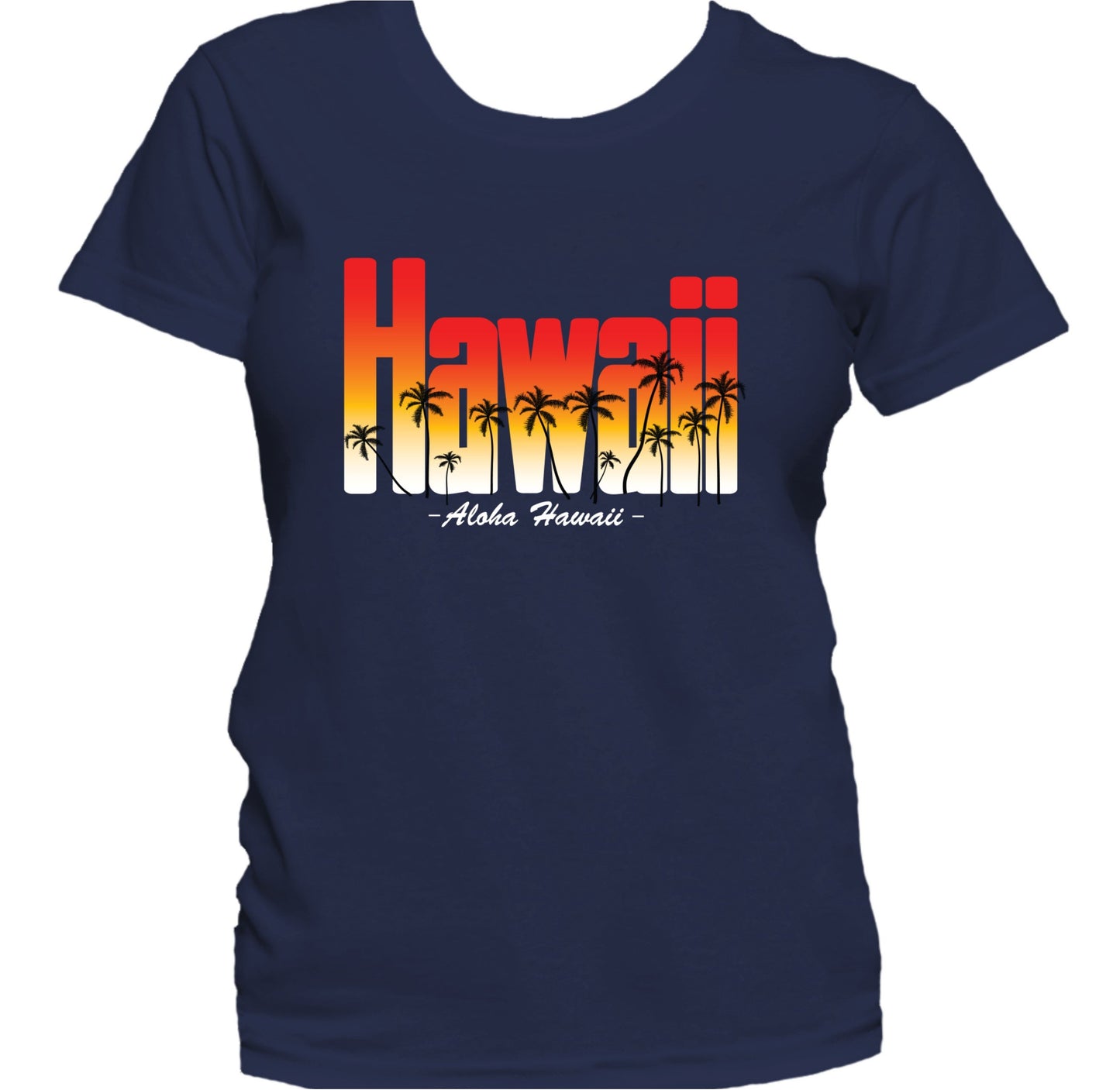 Aloha Hawaii Palm Trees Sunset Beach Women's T-Shirt