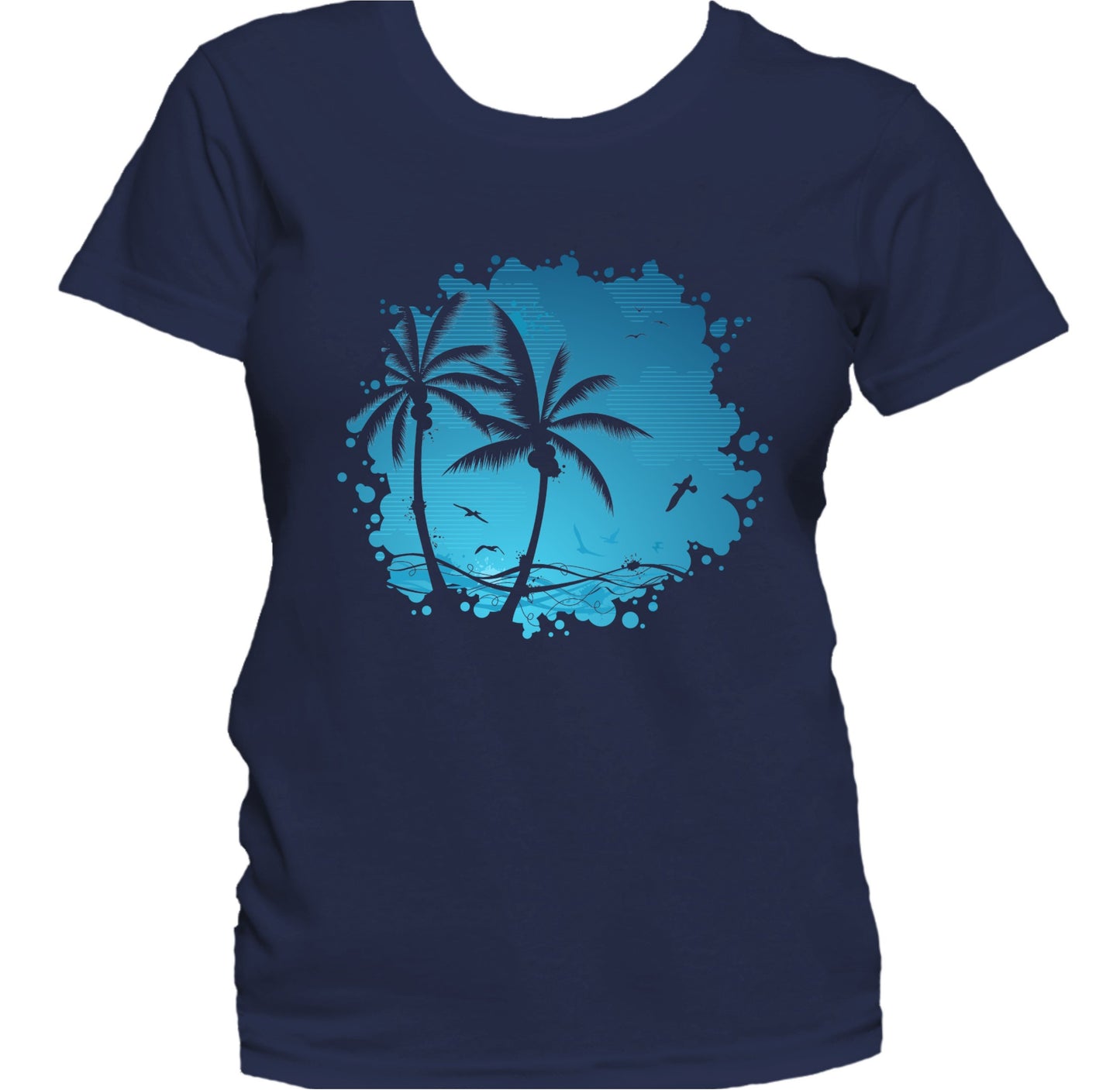 Palm Trees At The Beach Tropical Graphic Women's T-Shirt