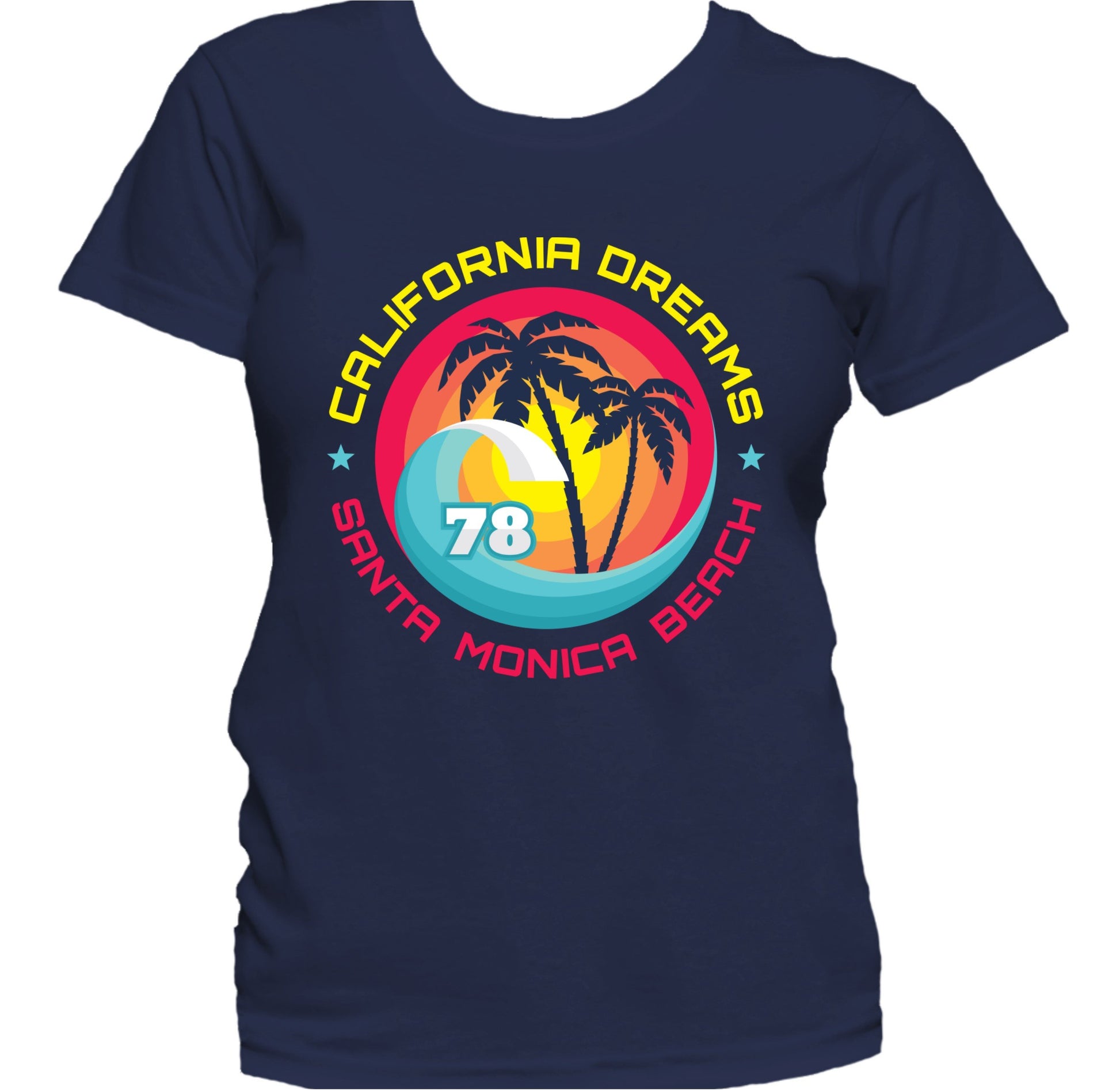 California Dreams Santa Monica Beach Vintage Retro Women's T-Shirt