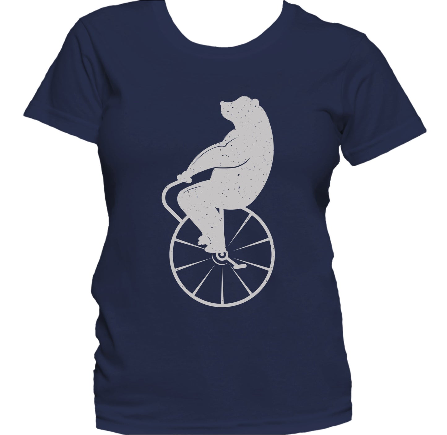 Bear Riding A Unicycle Vintage Retro Style Funny Women's T-Shirt
