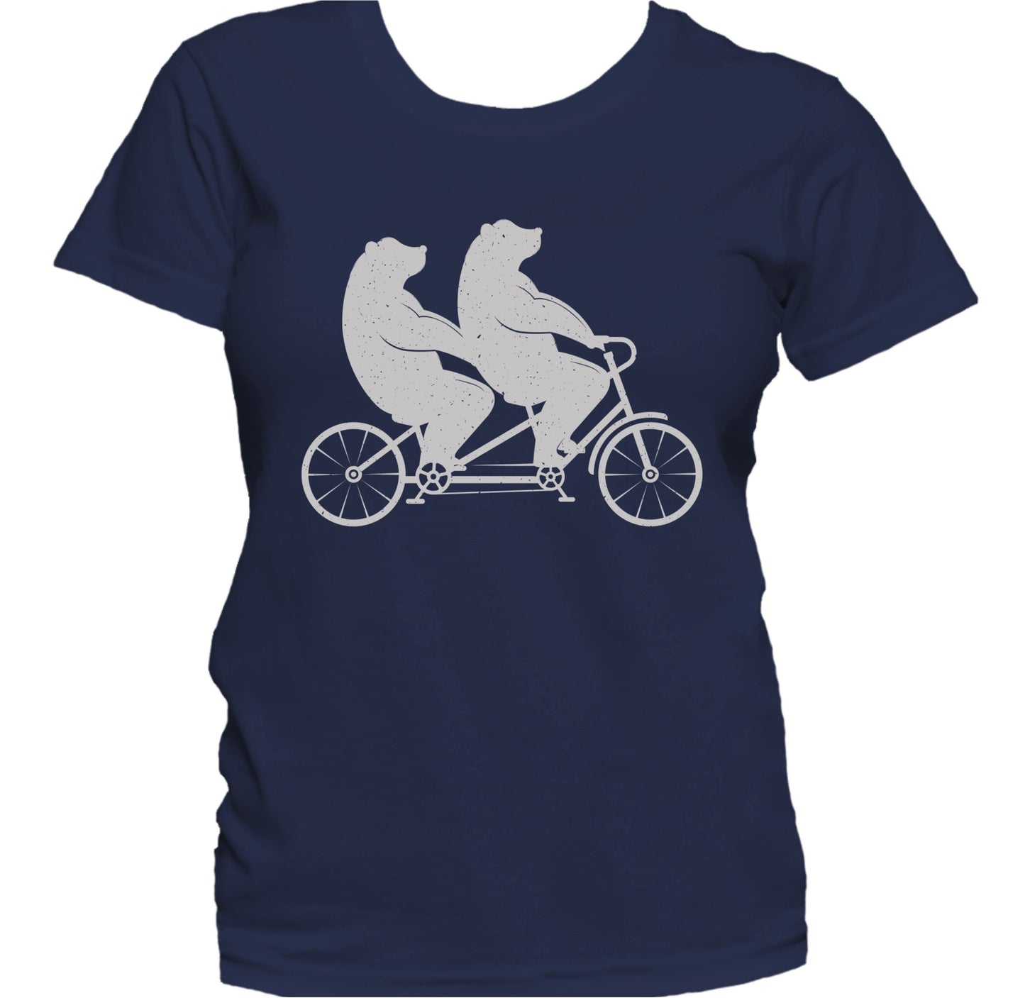 Bears Riding Tandem Bike Vintage Retro Style Funny Women's T-Shirt