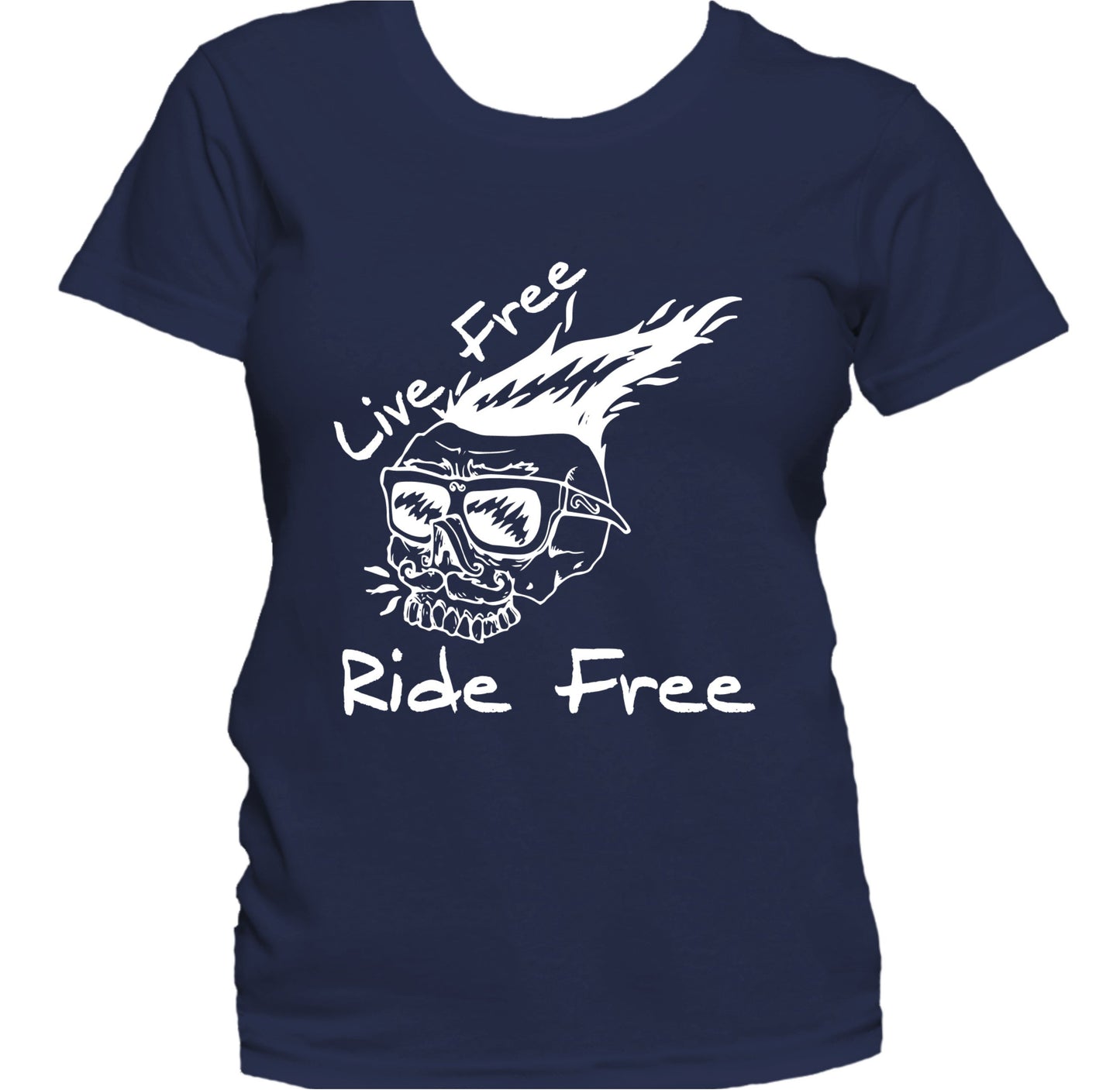 Live Free Ride Free Vintage Motorcycle Biker Skull Women's T-Shirt