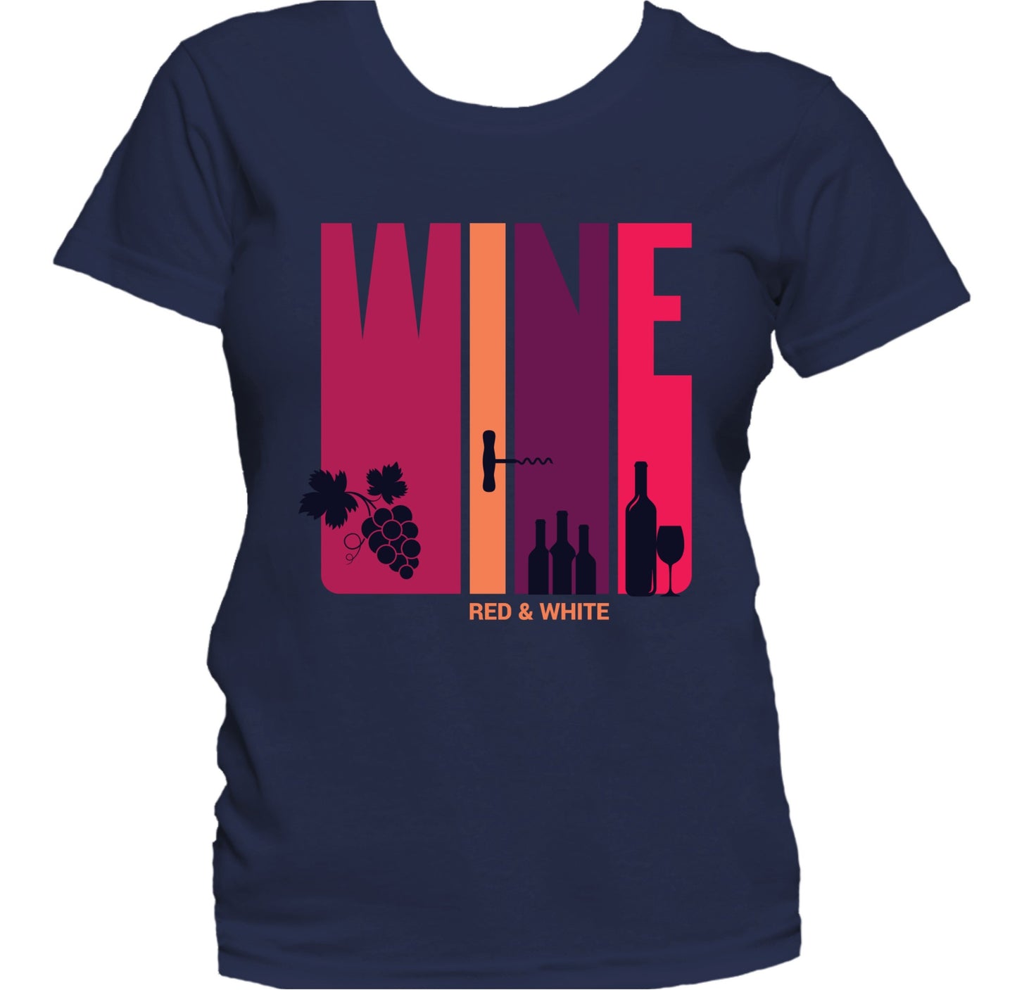 Vintage Retro Wine Red And White 1970's Style Women's T-Shirt 