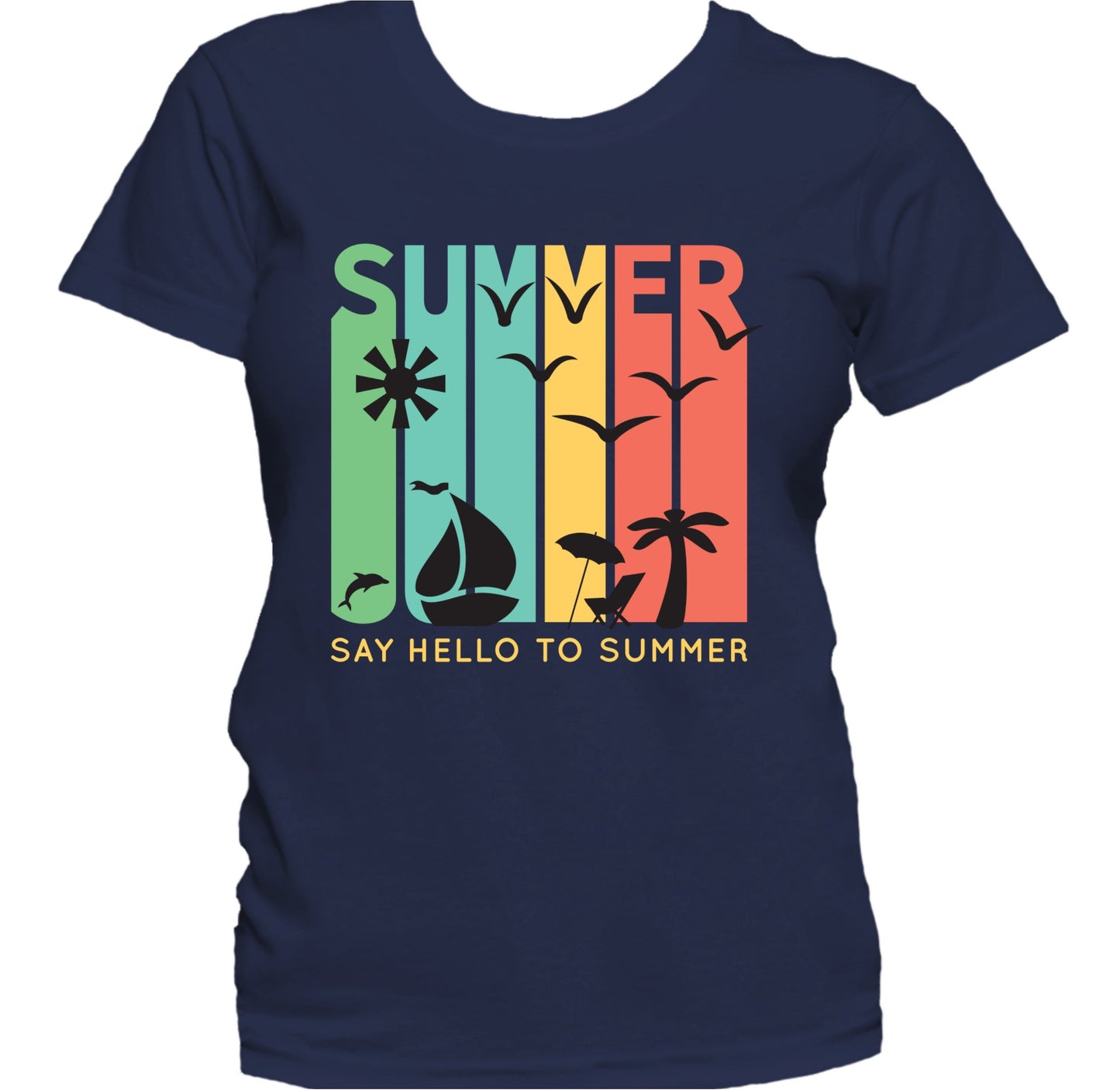 Vintage Retro Say Hello To Summer 1970's Style Women's T-Shirt 