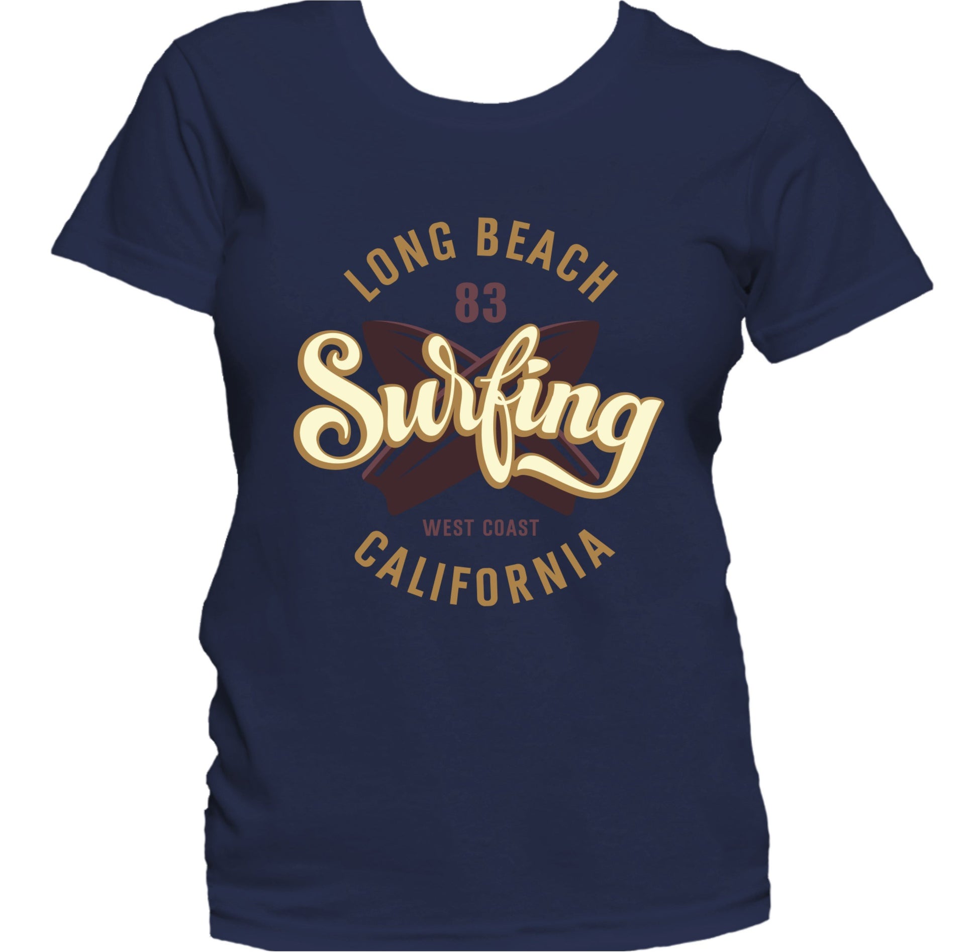 Vintage Long Beach California West Coast Surfing Logo Women's T-Shirt