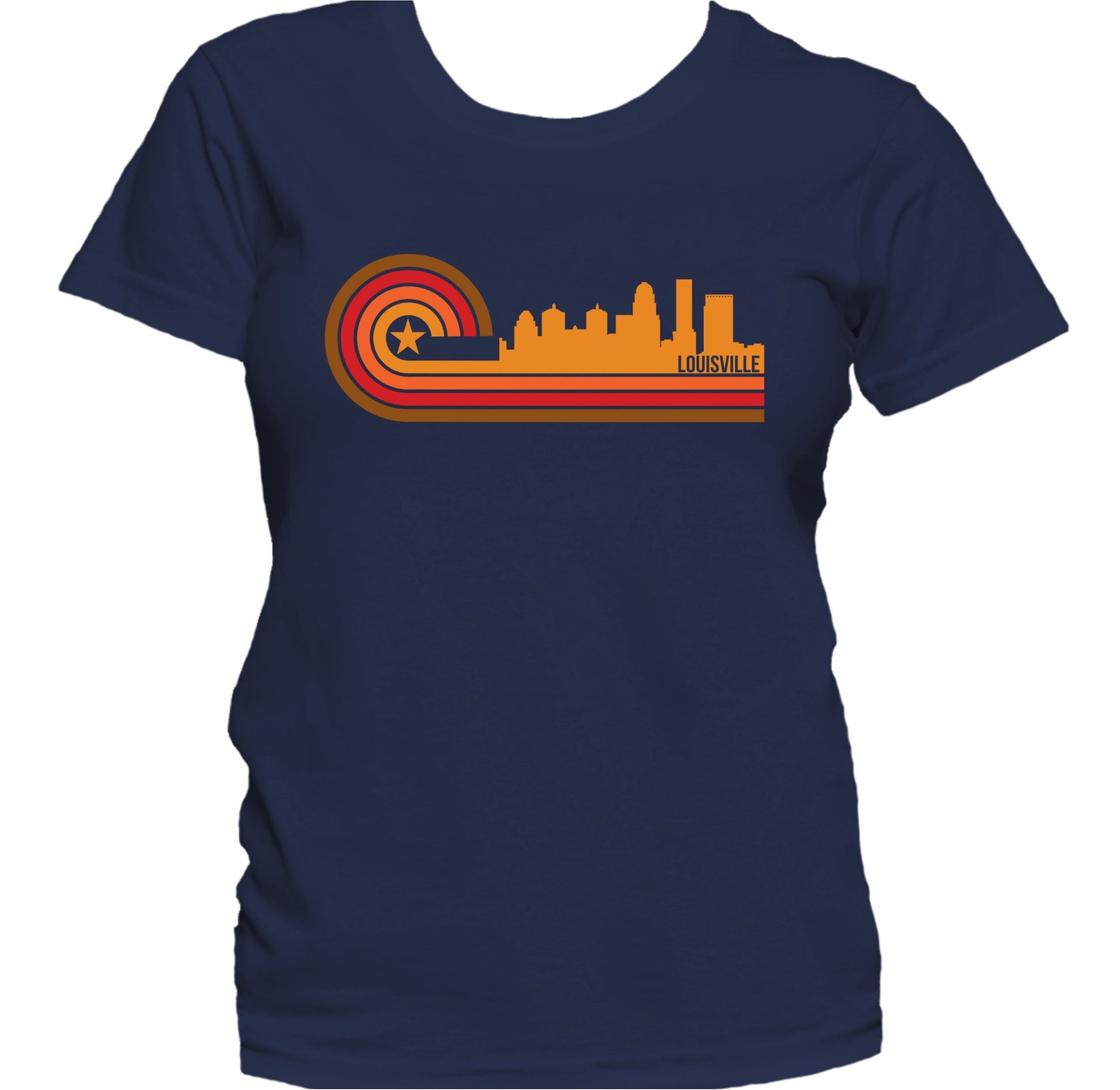 Retro Style Louisville Kentucky Skyline Women's T-Shirt