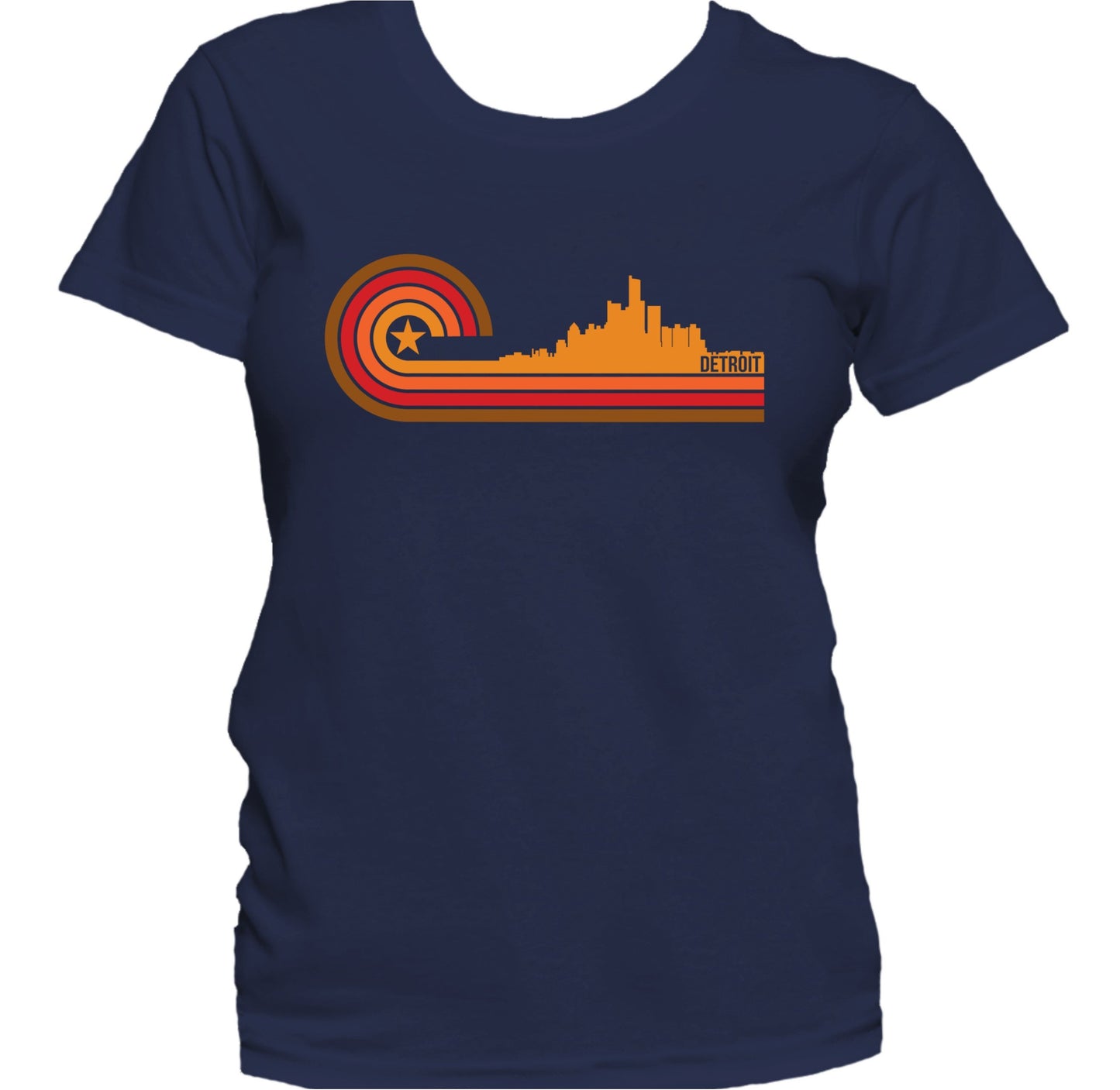 Retro Style Detroit Michigan Skyline Women's T-Shirt