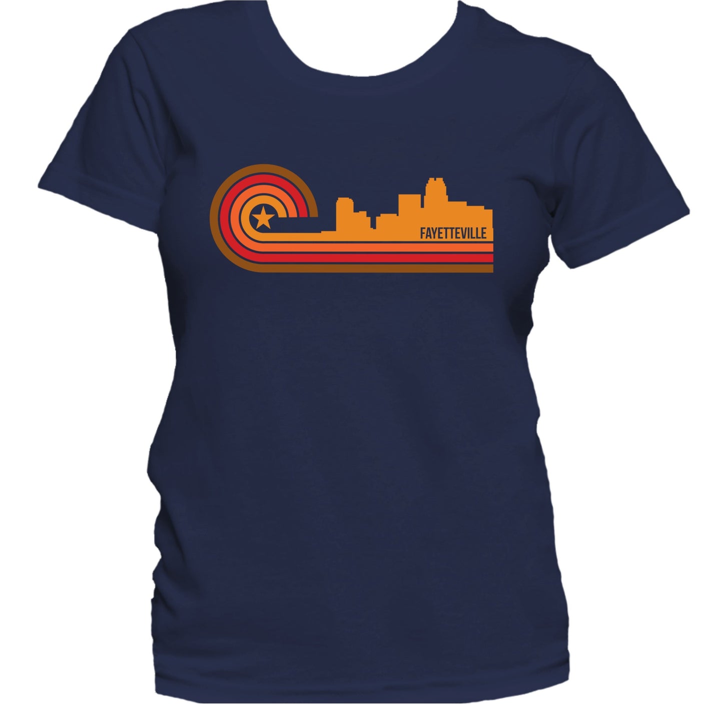 Retro Style Fayetteville North Carolina Skyline Women's T-Shirt