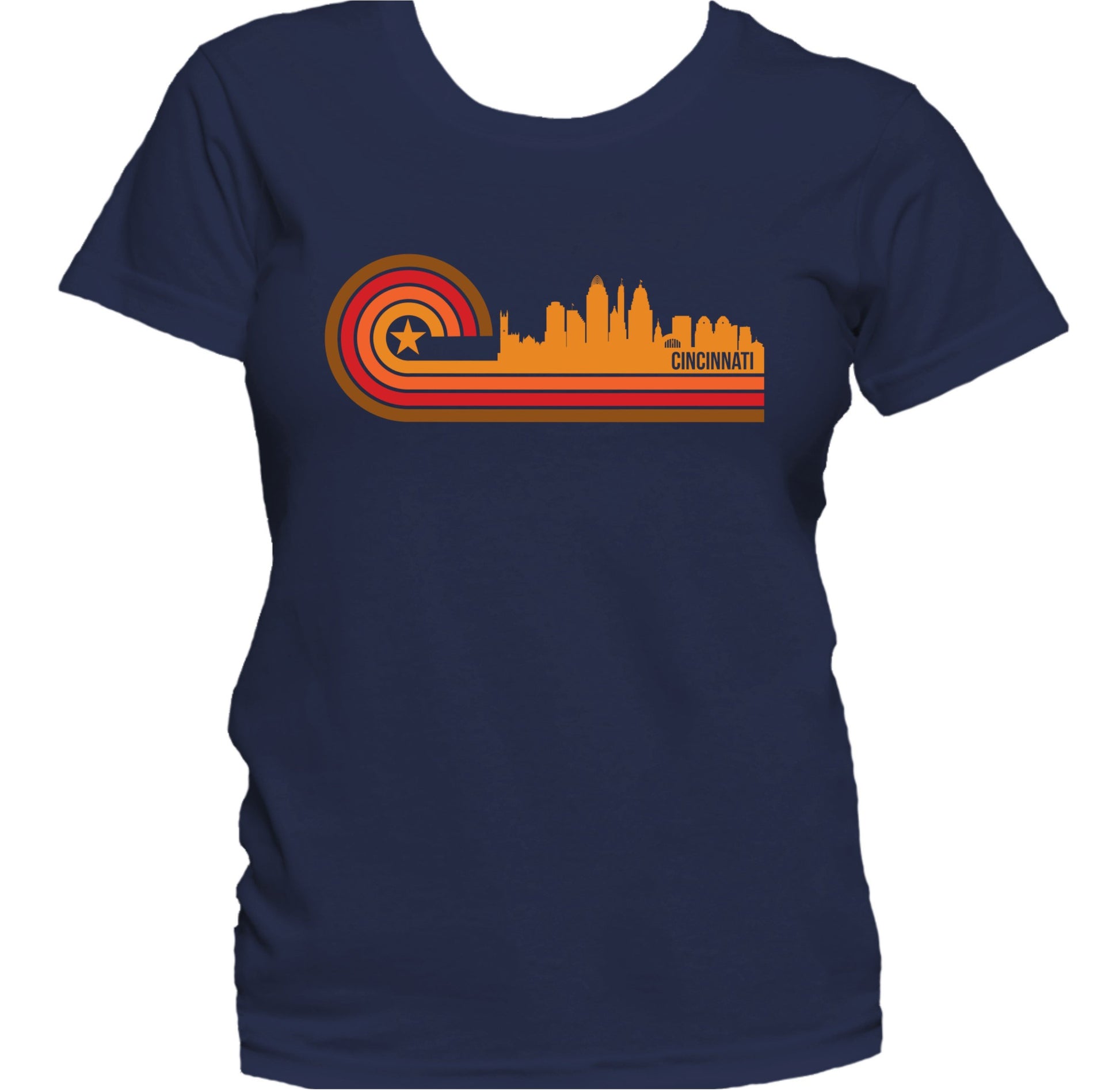 Retro Style Cincinnati Ohio Skyline Women's T-Shirt