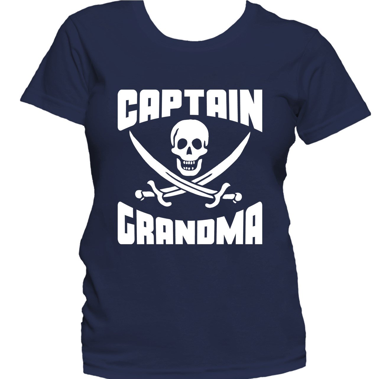 Captain Grandma Skull And Swords Funny Pirate Women's T-Shirt - Grandparents Day Gift