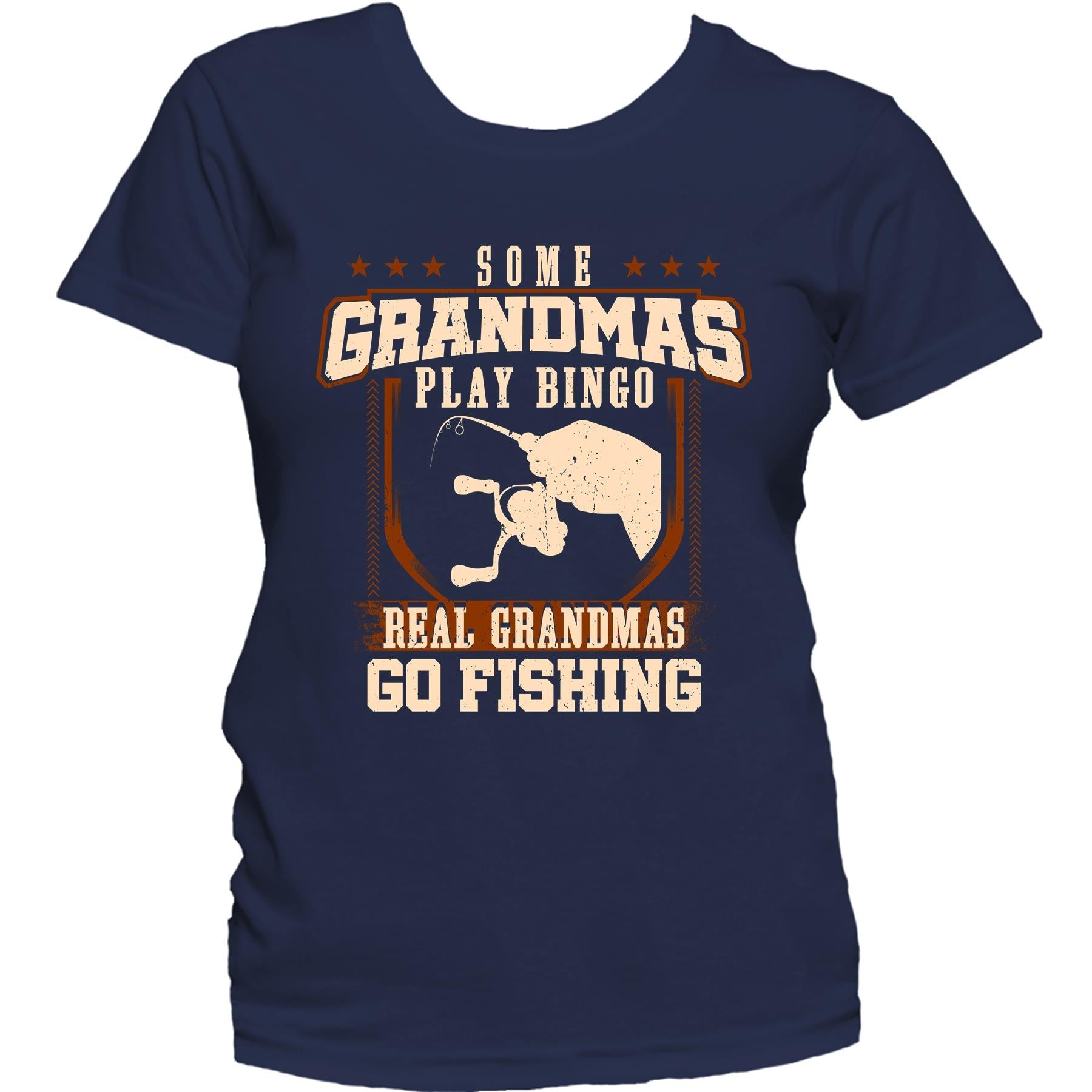 Some Grandmas Play Bingo Real Grandmas Go Fishing Women's T-Shirt