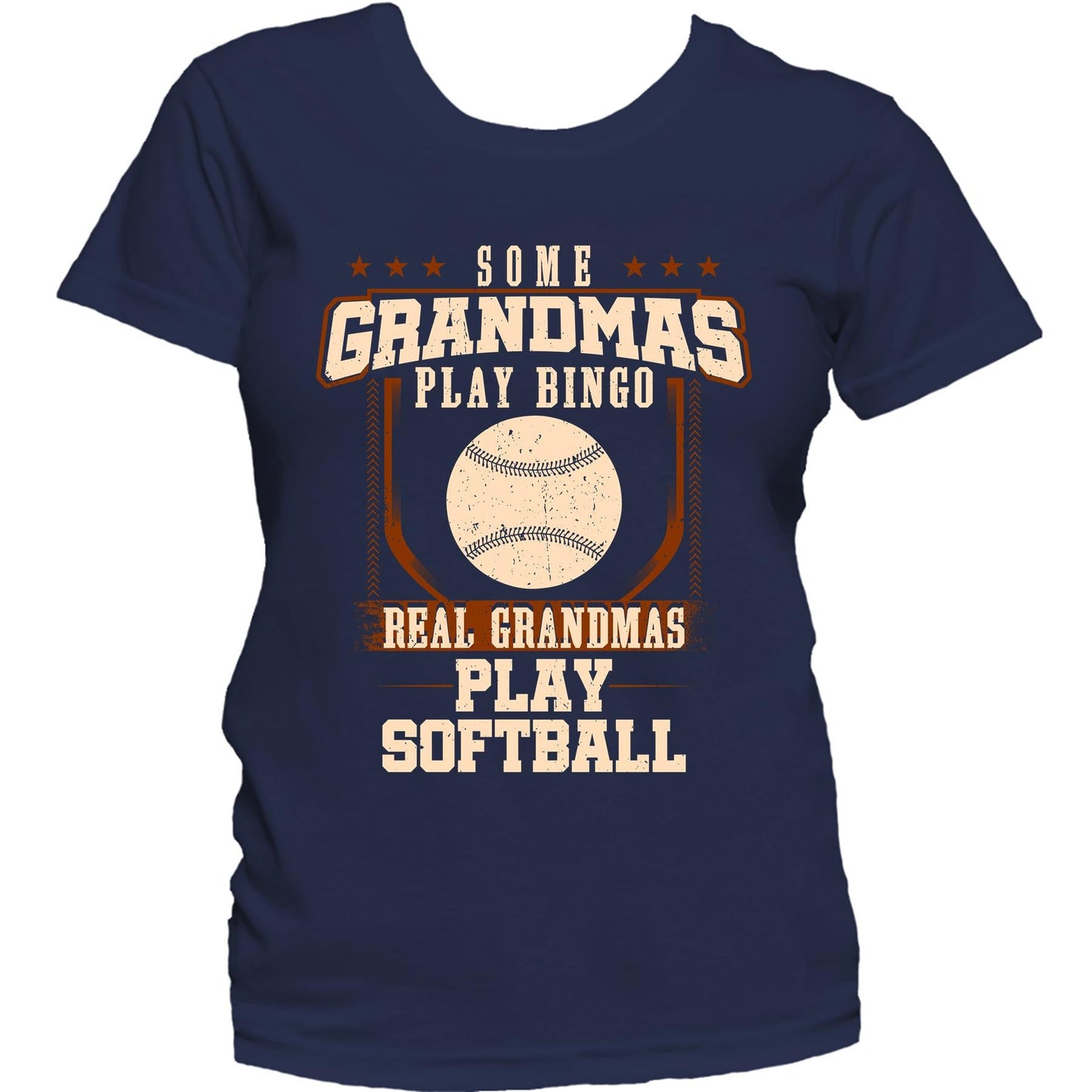 Some Grandmas Play Bingo Real Grandmas Play Softball Women's T-Shirt
