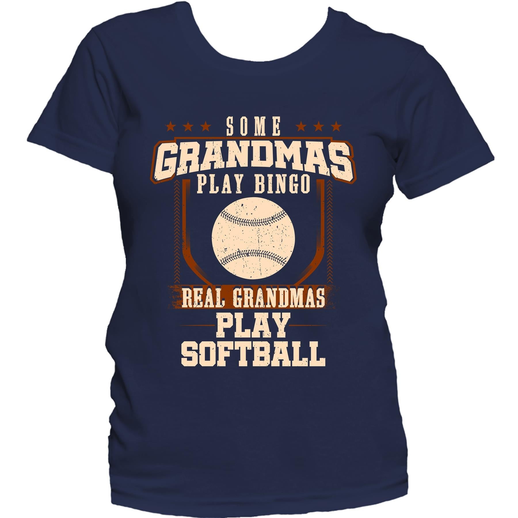 Some Grandmas Play Bingo Real Grandmas Play Softball Women's T-Shirt