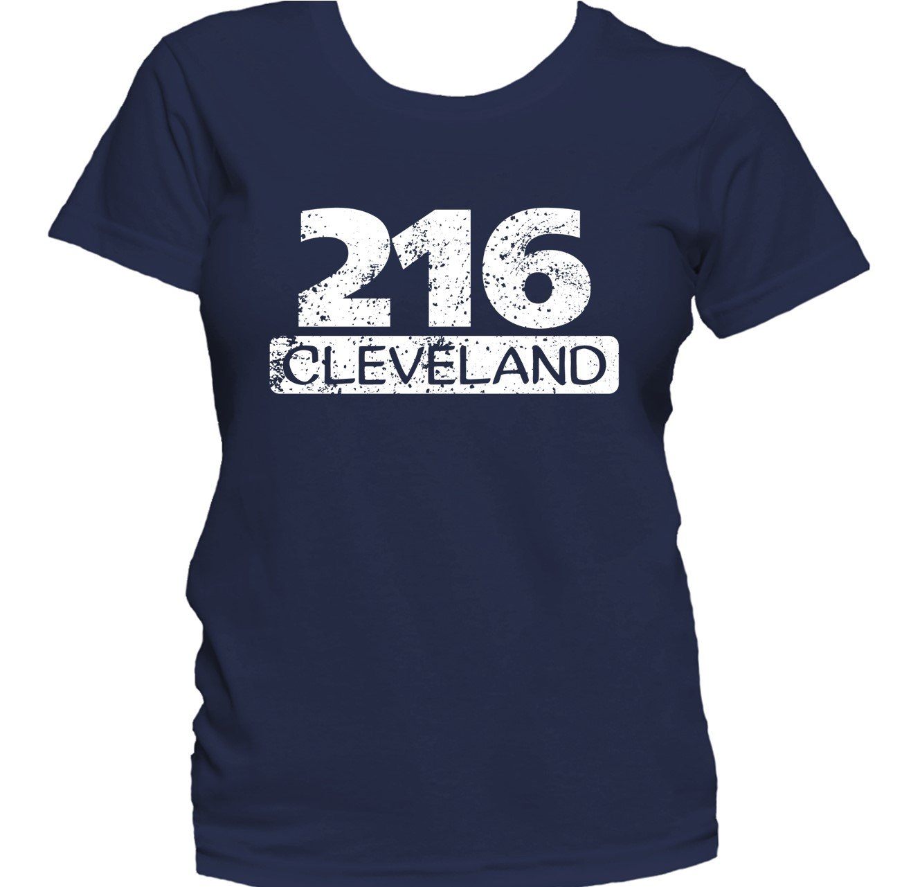 Retro Style 216 Cleveland Ohio Area Code Distressed Women's T-Shirt