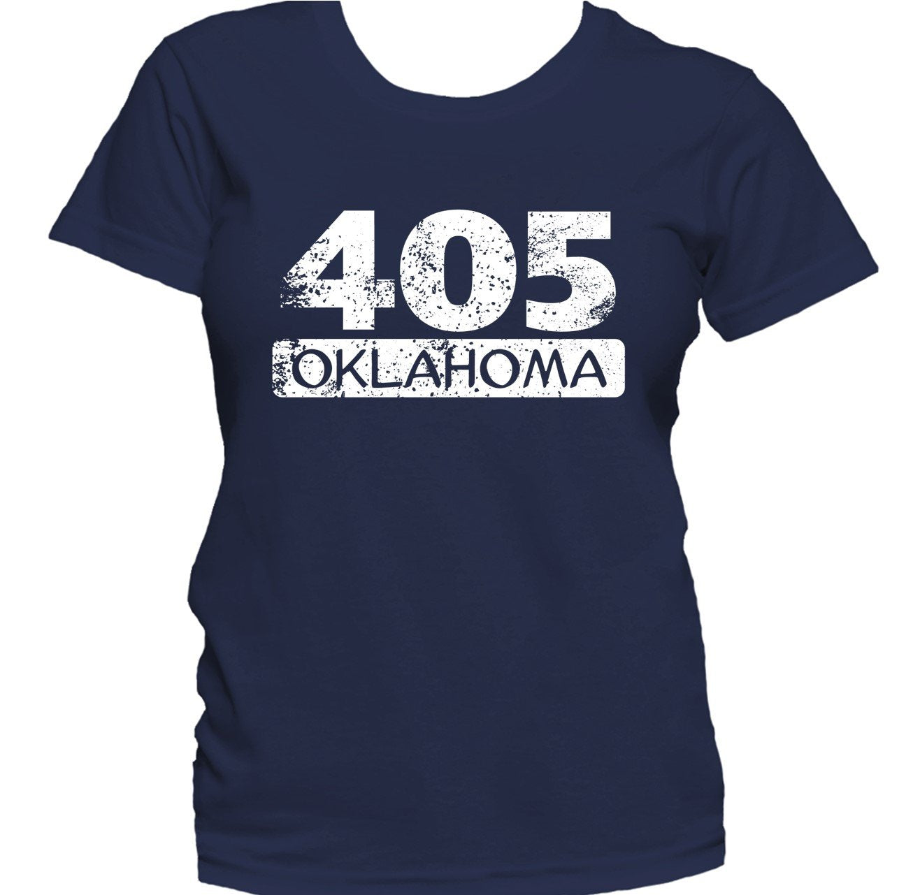 Retro Style 405 Oklahoma City Area Code Distressed Women's T-Shirt