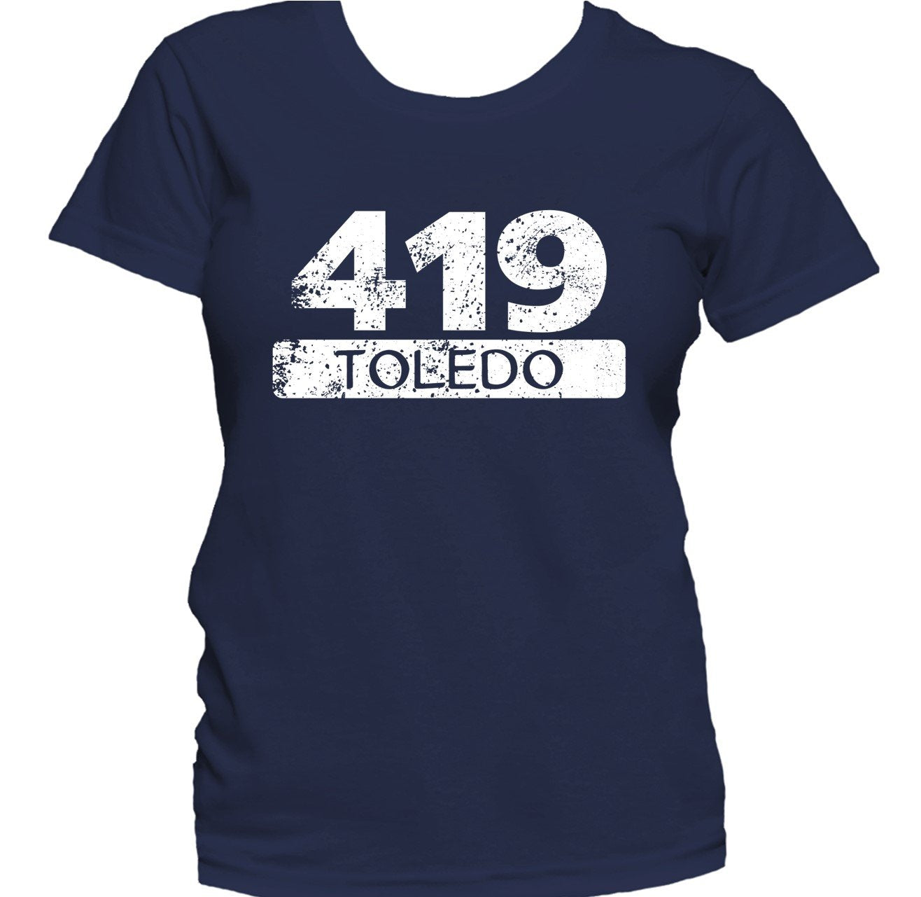 Retro Style 419 Toledo Ohio Area Code Distressed Women's T-Shirt
