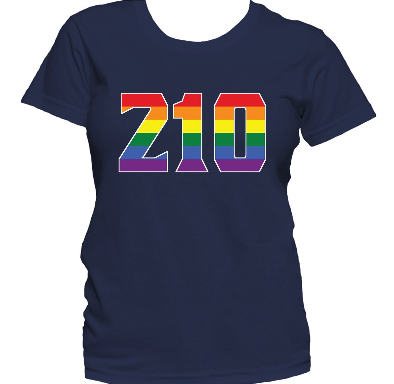 210 Area Code San Antonio TX Gay Pride LGBT Rainbow Women's T-Shirt