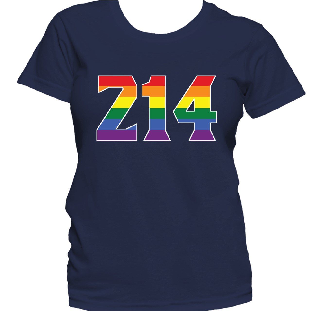214 Area Code Dallas TX Gay Pride LGBT Rainbow Women's T-Shirt
