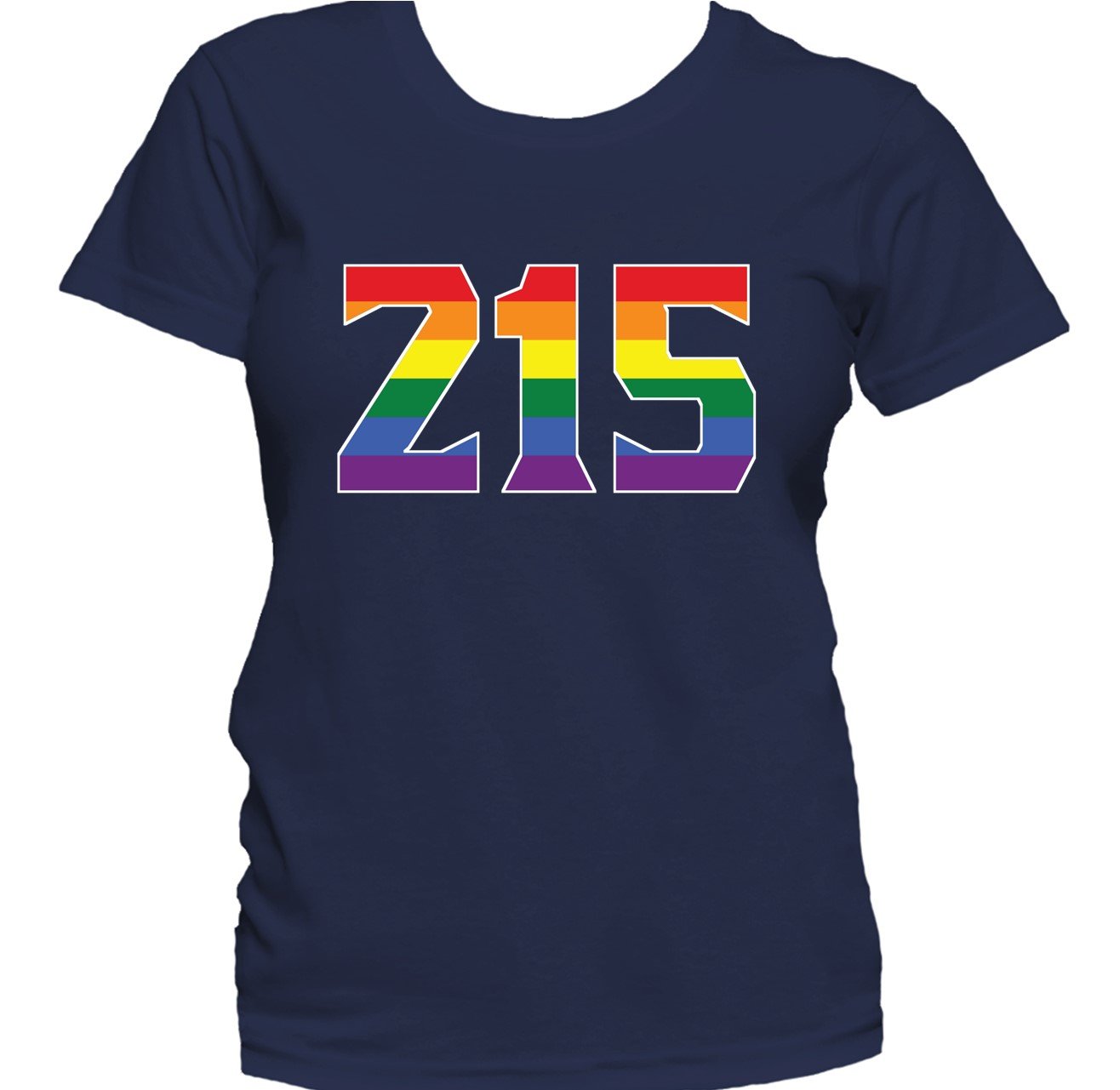 215 Area Code Philadelphia PA Gay Pride LGBT Rainbow Women's T-Shirt
