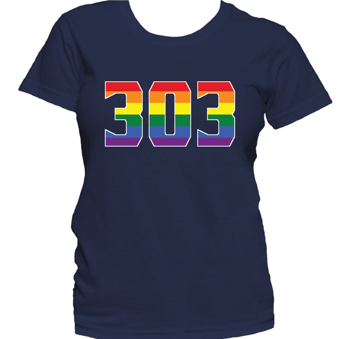 303 Area Code Denver CO Gay Pride LGBT Rainbow Women's T-Shirt