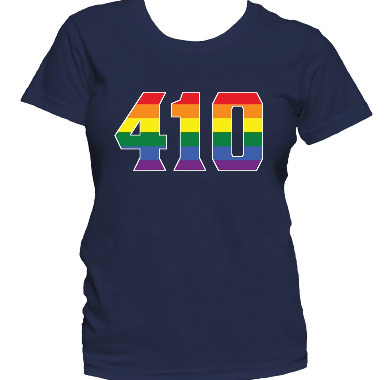 410 Area Code Baltimore MD Gay Pride LGBT Rainbow Women's T-Shirt