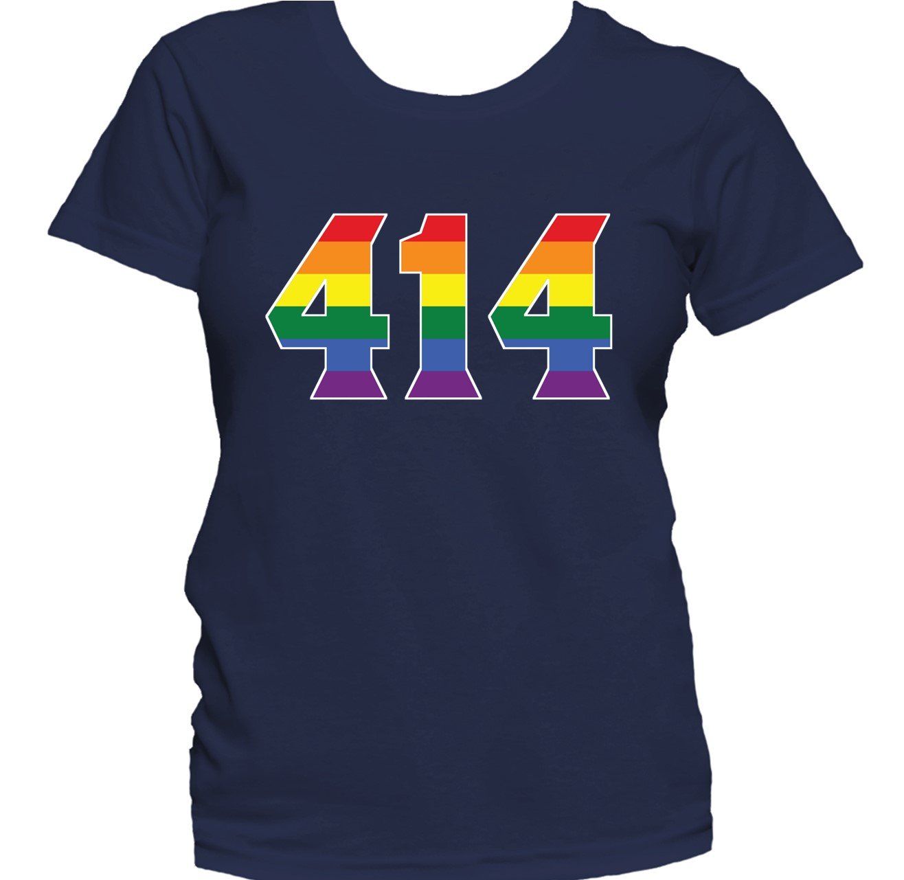 414 Area Code Milwaukee WI Gay Pride LGBT Rainbow Women's T-Shirt