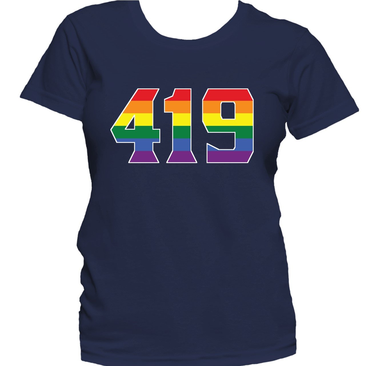 419 Area Code Toledo OH Gay Pride LGBT Rainbow Women's T-Shirt