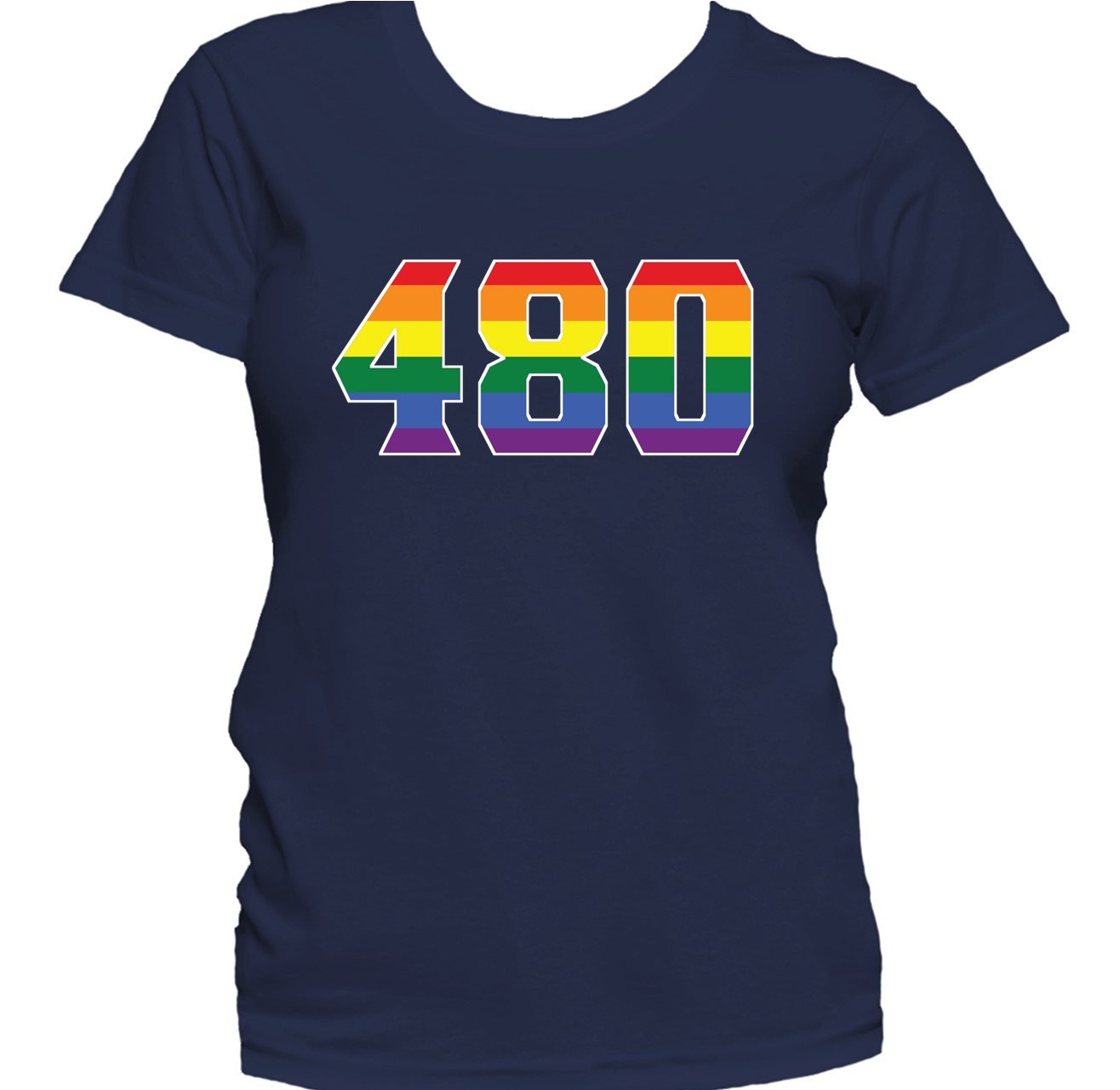 480 Area Code Mesa AZ Gay Pride LGBT Rainbow Women's T-Shirt