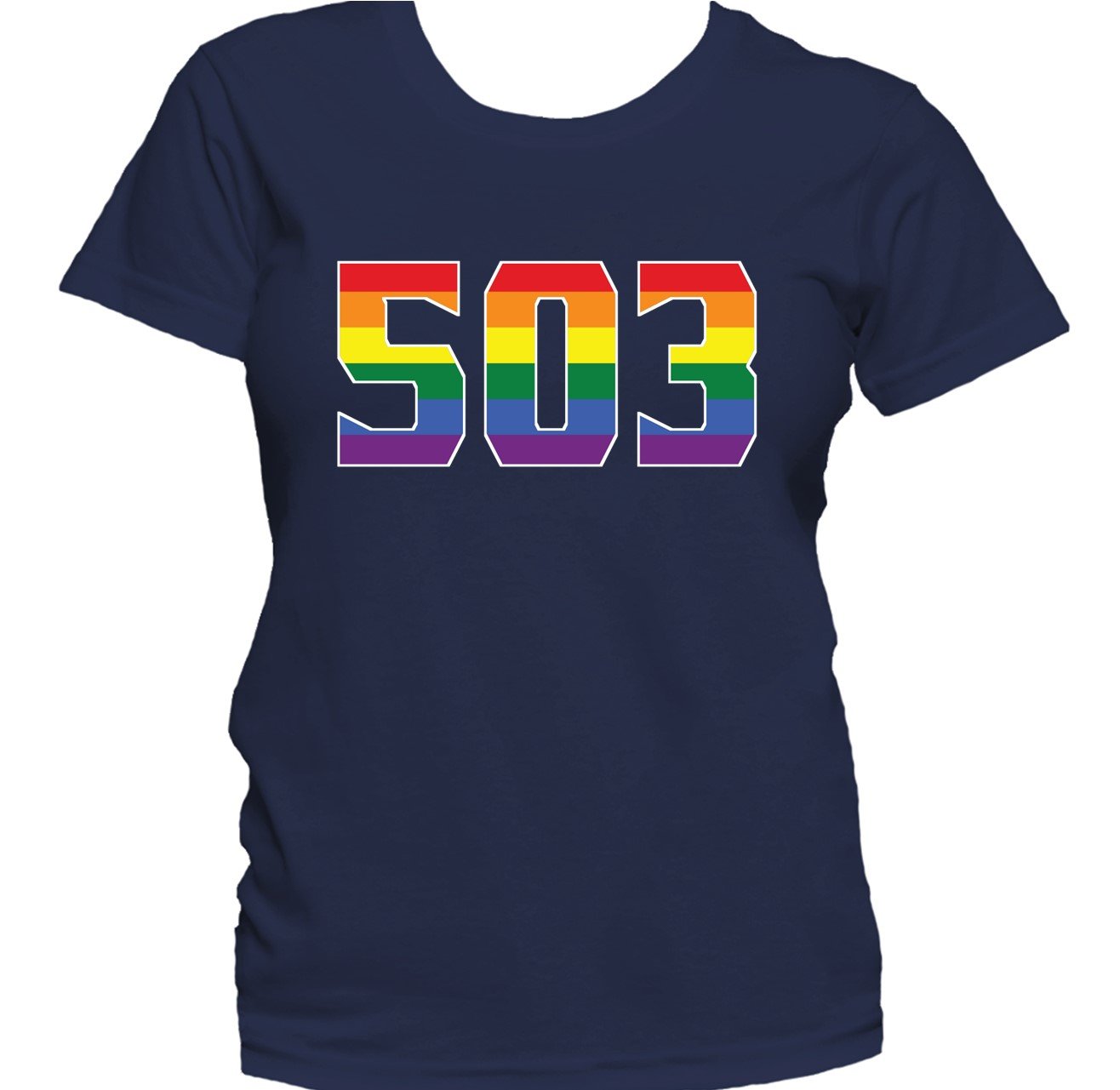 503 Area Code Portland OR Gay Pride LGBT Rainbow Women's T-Shirt