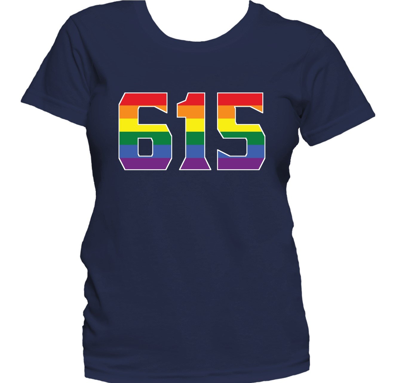 615 Area Code Nashville TN Gay Pride LGBT Rainbow Women's T-Shirt