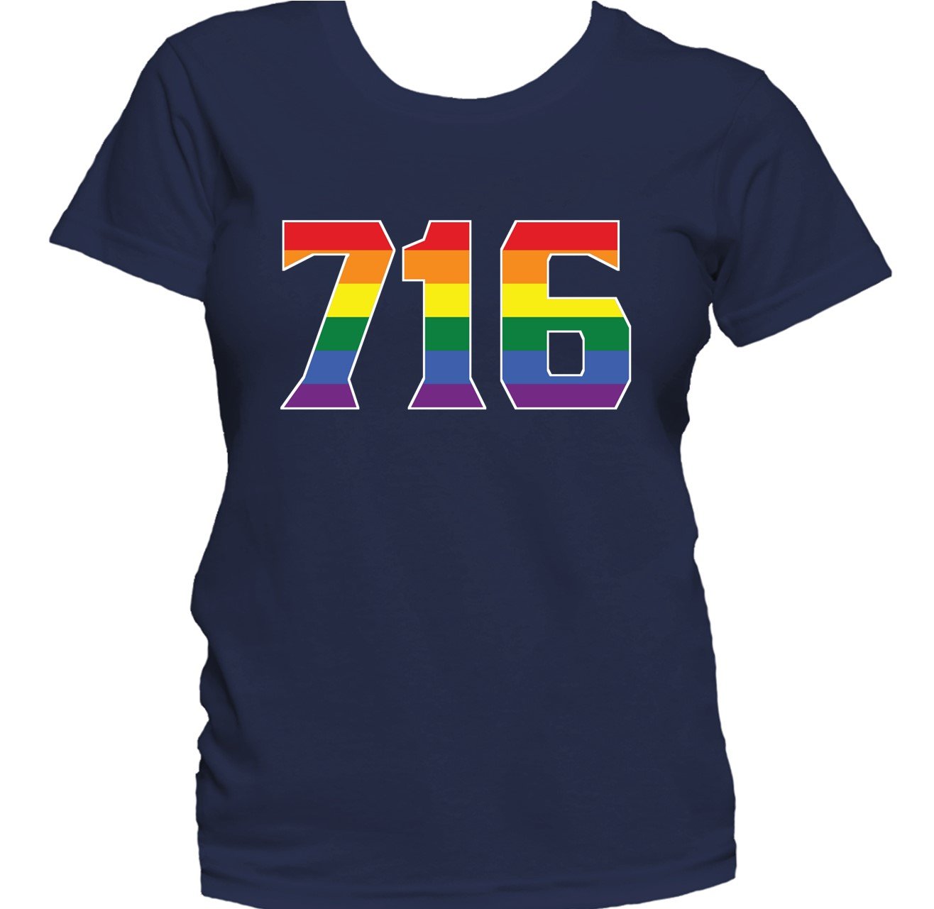 716 Area Code Buffalo NY Gay Pride LGBT Rainbow Women's T-Shirt